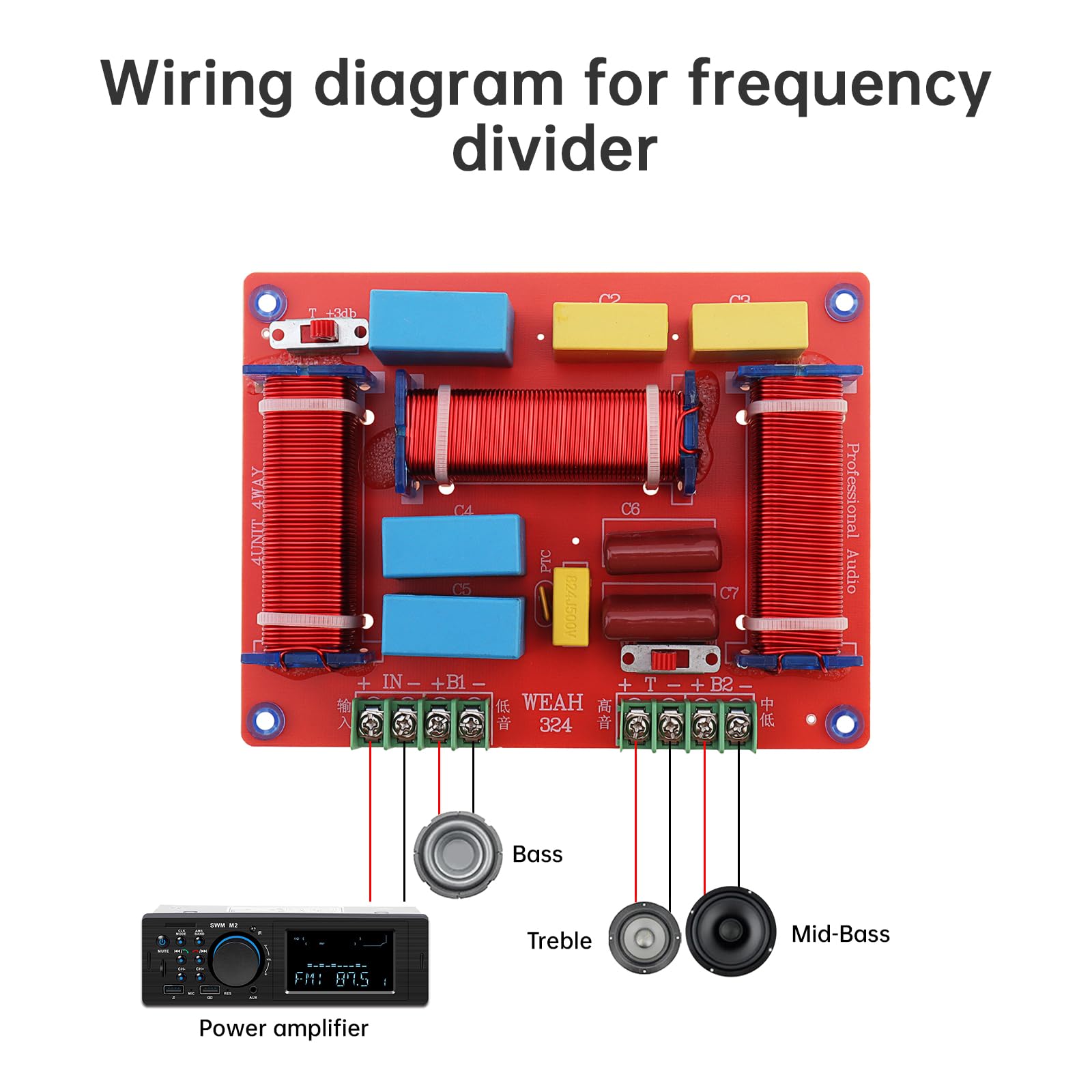 Amazon.com: DriSentri 3 Way Crossover, 400W Adjustable 4-8 Ohm 3