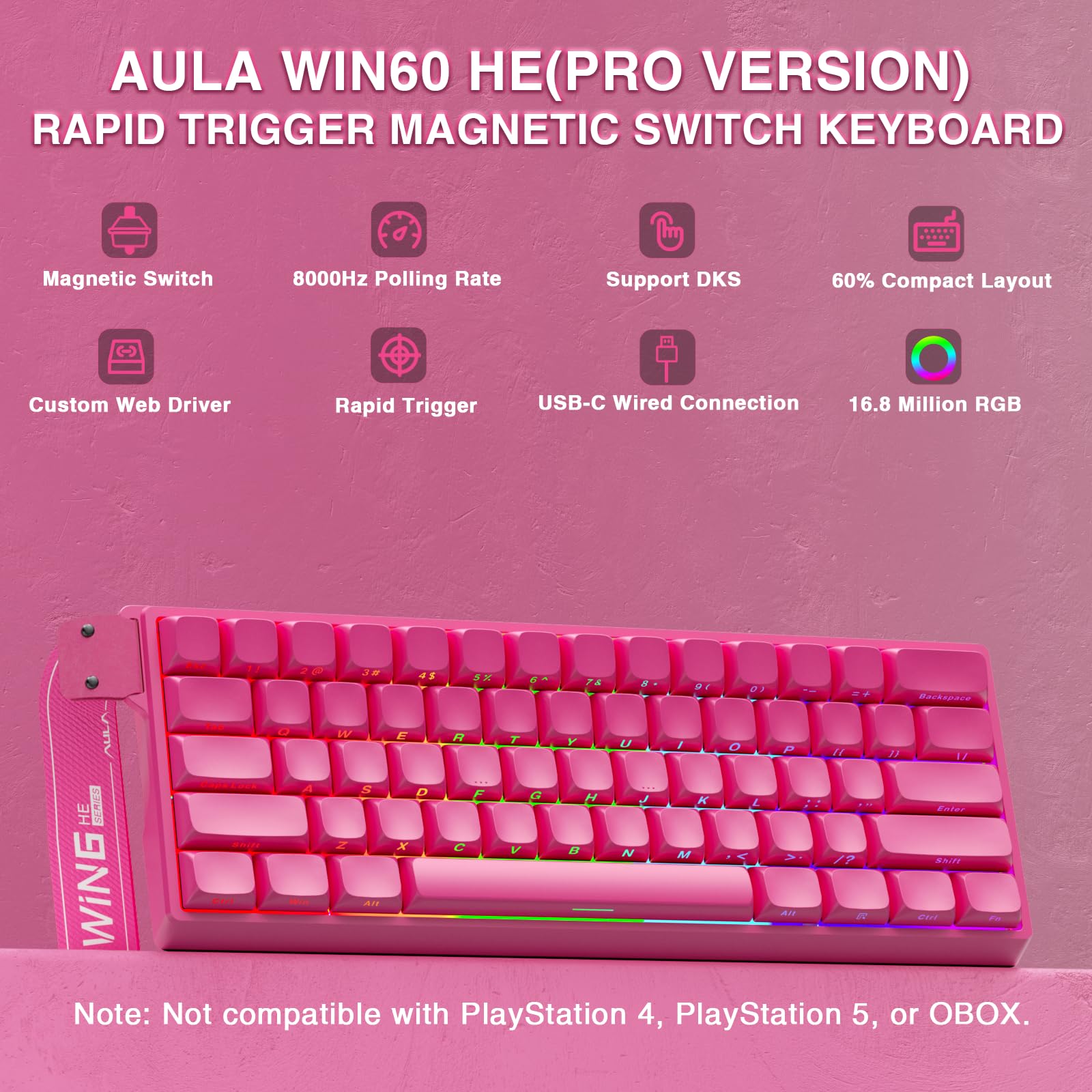 Amazon | AULA WIN60 HE PRO 60%メカニカルゲーミングキーボード 有線