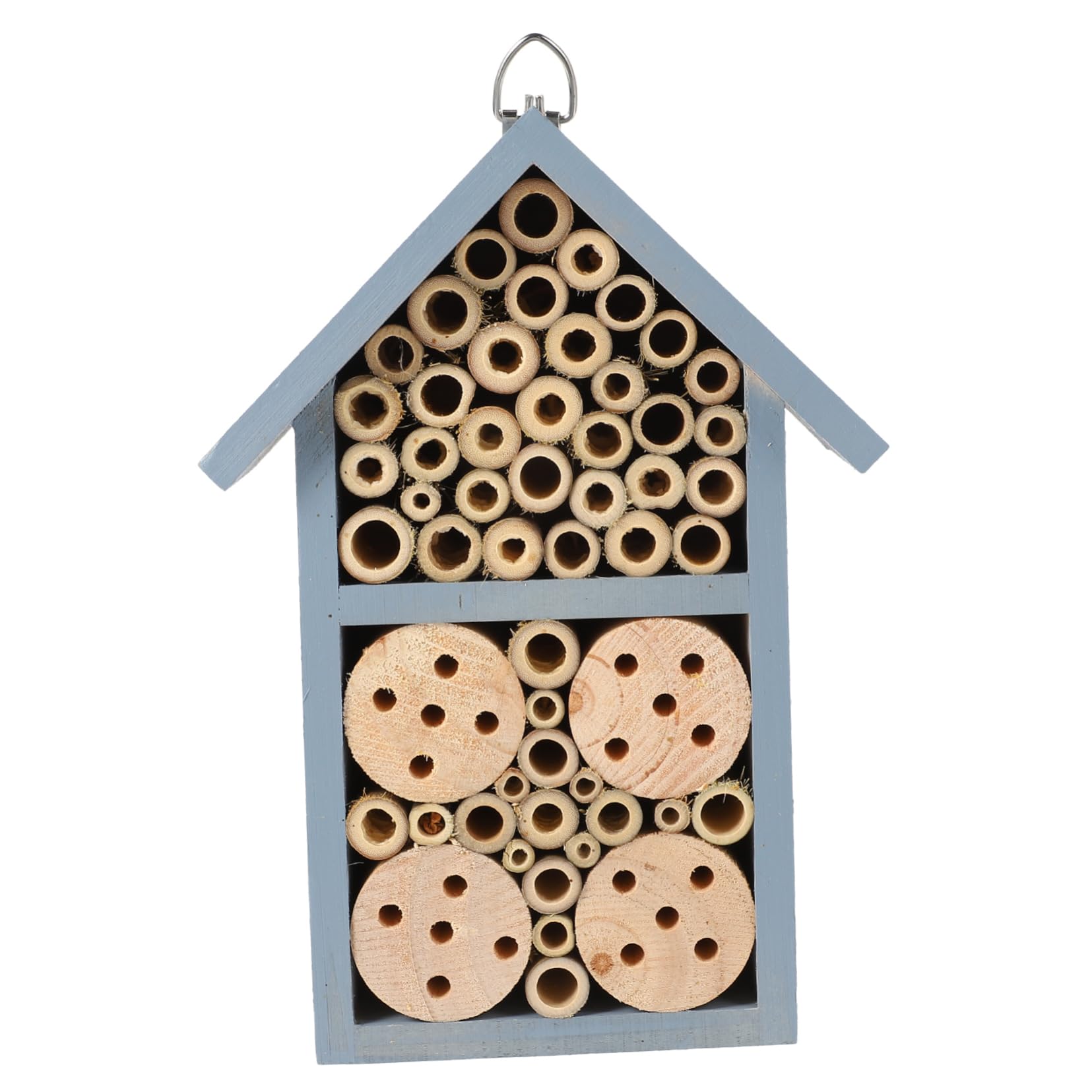 Ciieeo Casa de Madera para Insectos al Aire Libre Gancho de Hierro, Lista para Colgar en Jardín, Decoración Funcional para Abejas y Pequeños Insectos