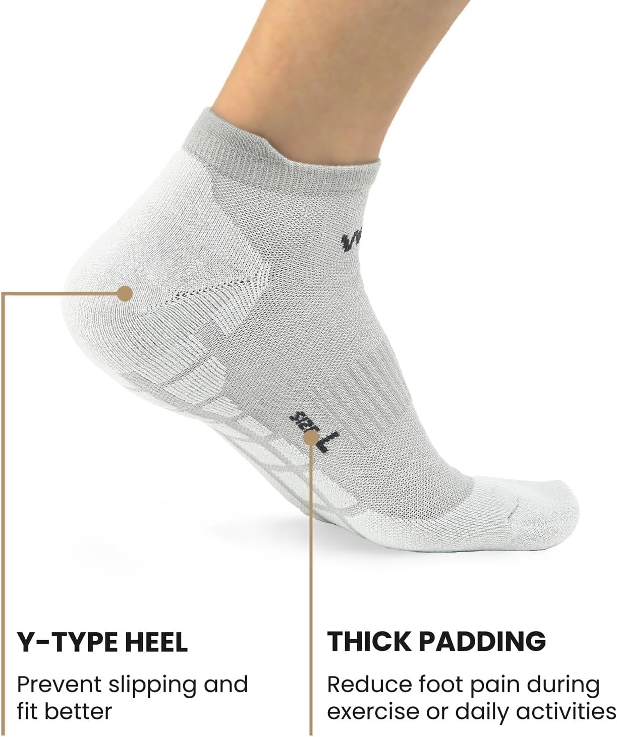 WANDER Mens Ankle Socks Athletic Compression Breathable Low Cut Running Socks With Arch Support 7 Pairs - Image 2