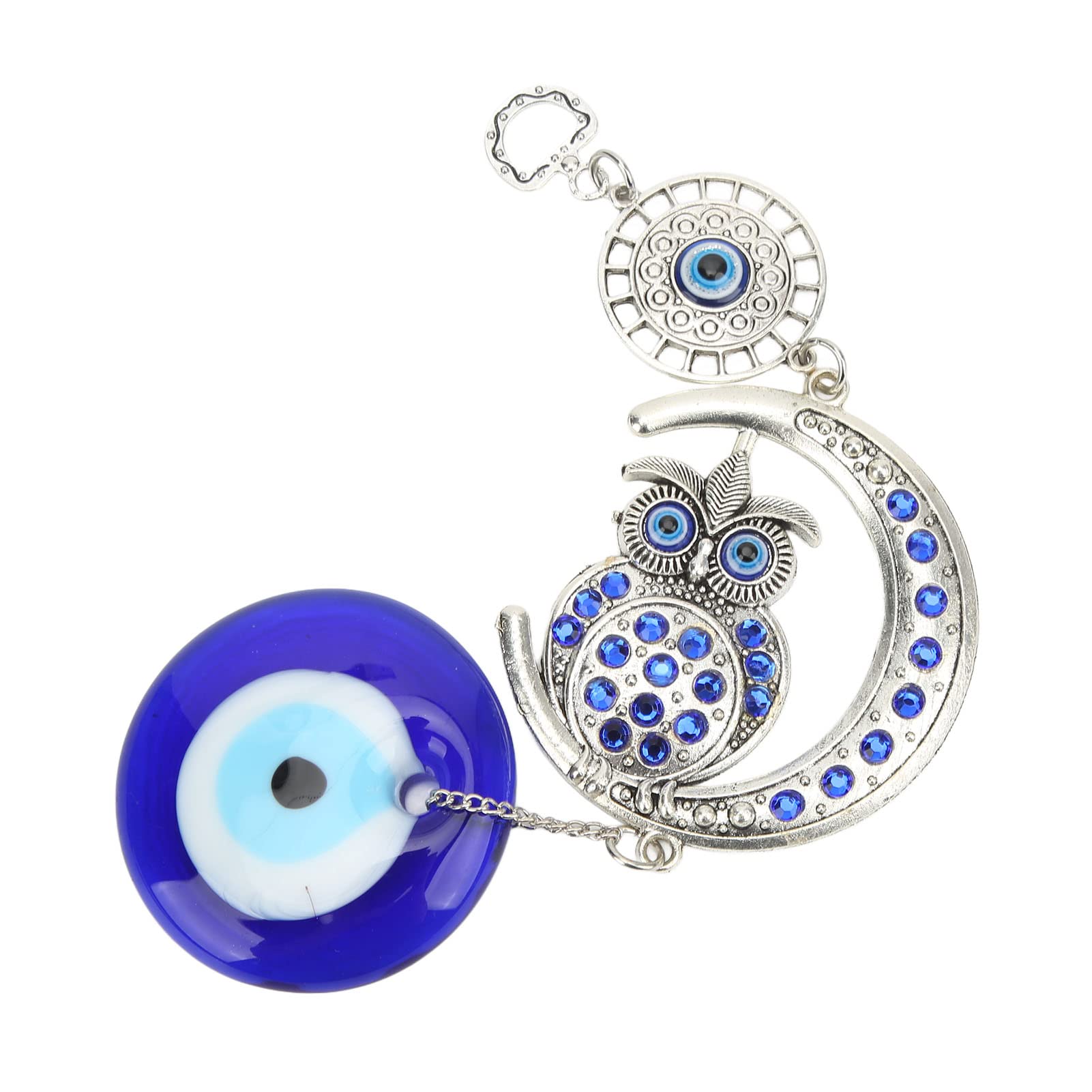 Blue Evil Eye Owl Pendant Evil Eye Car Hanging Ornament, Owl Evil Eye Pendant Owl Car Mirror Hanging Accessories Decoration, Lucky Owl Hanging Ornament Amulet Turkish Evil Eye