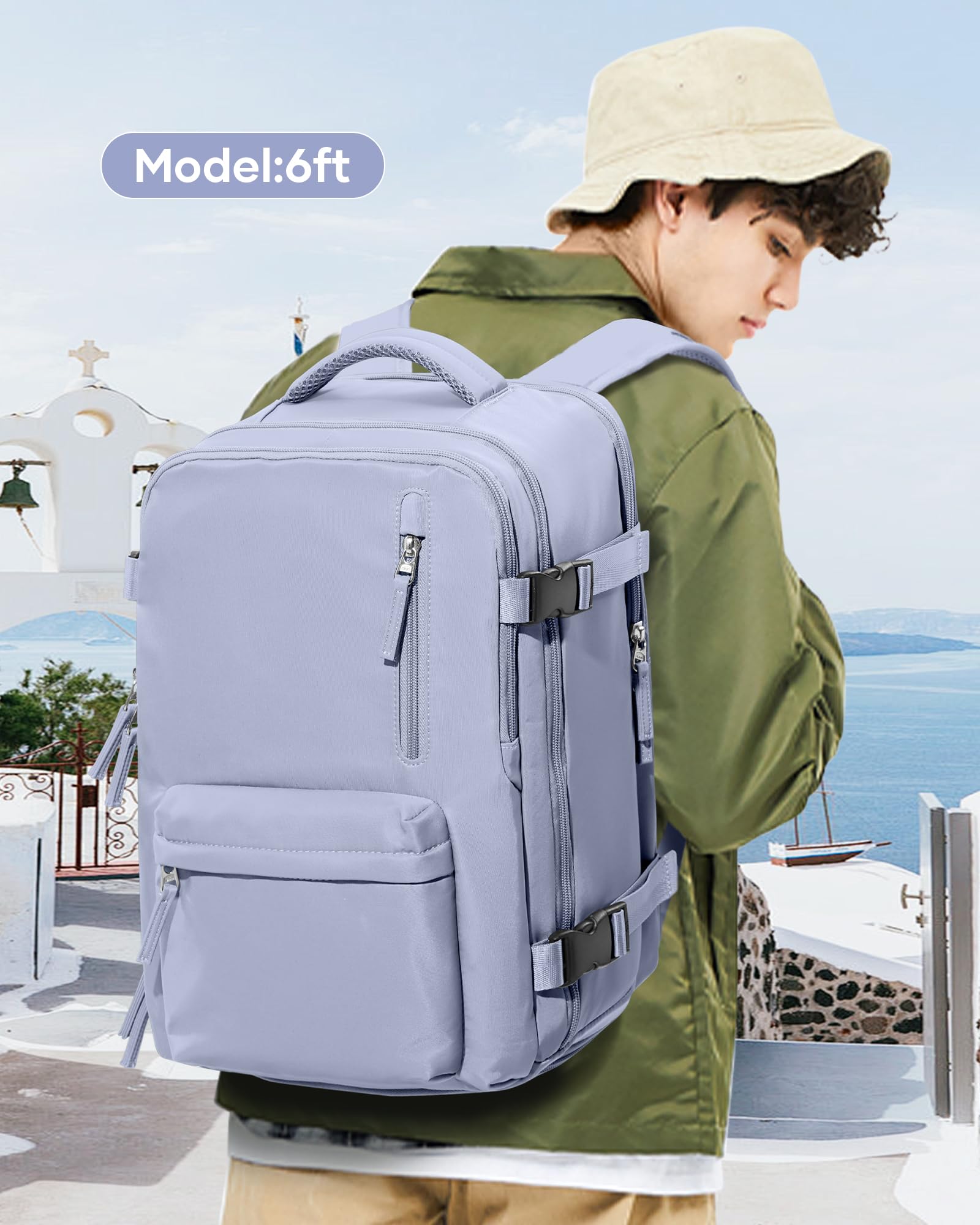 BJLFS Borse da Cabina per Ryanair 40×20×25 Zaino da Viaggio con Sottovuoto Bagaglio a Mano Easyjet 45×36×20,Zaino con sistema di compressione,Zaino Casual per laptop da 14 pollici per scuola