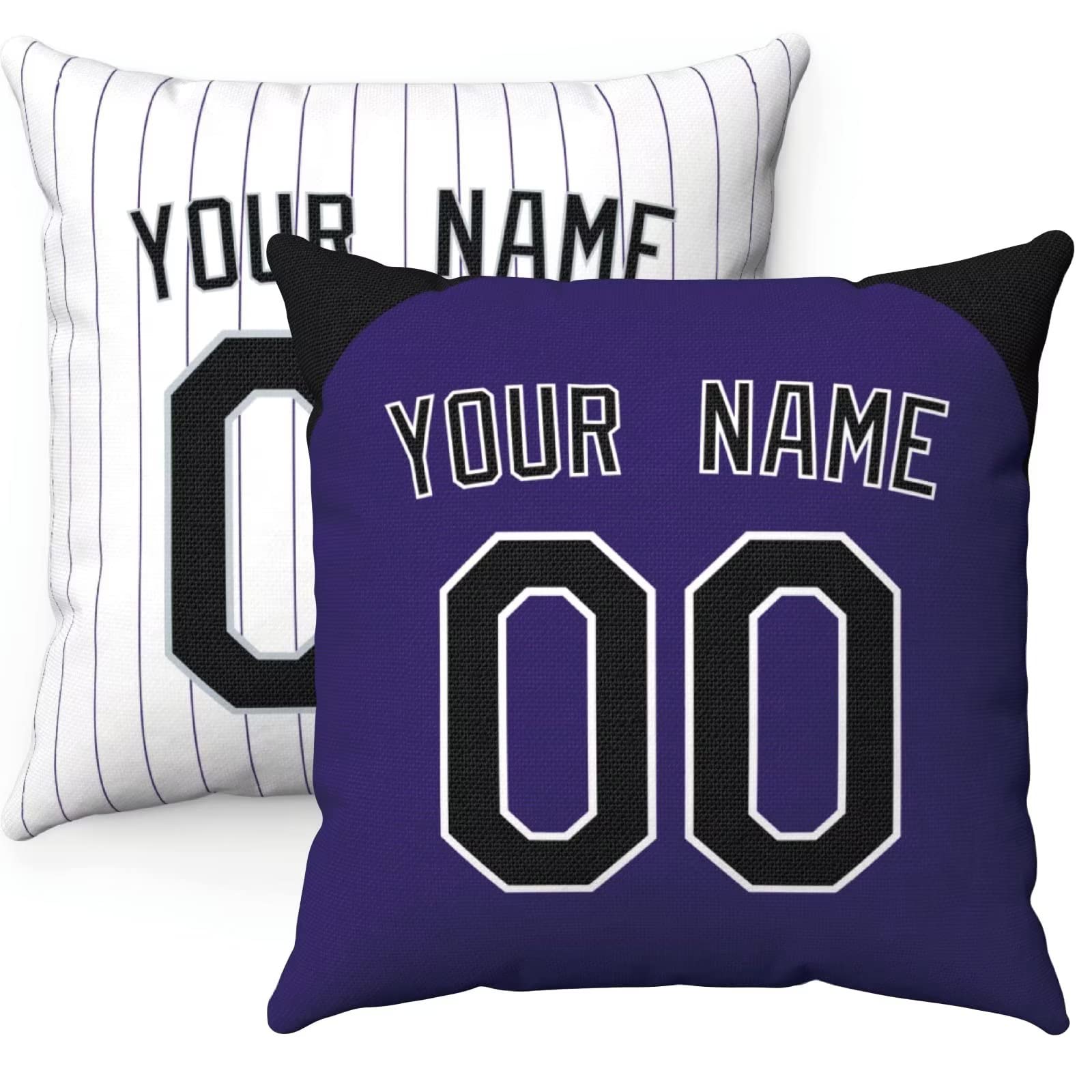Slaccvd City Custom Throw Baseball Pillow Cases(2Packs) Personalized Design Any Name and Number 18