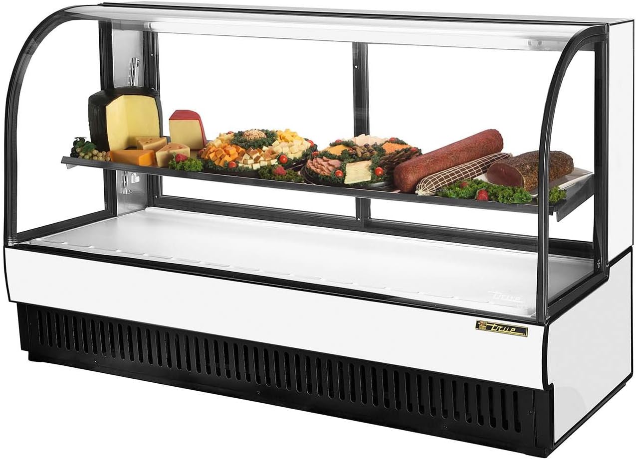 True Curved Glass Refrigerated Deli Display Case, 43 Cubic Ft