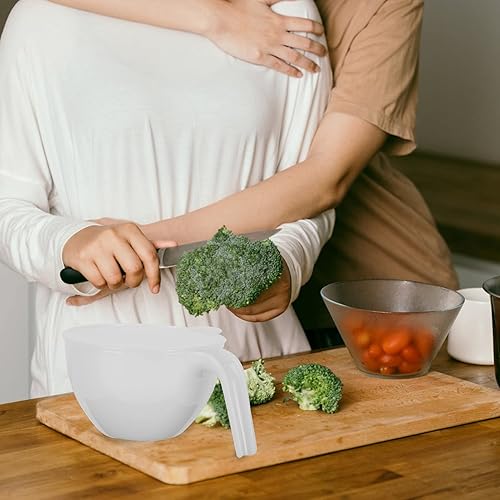 Miniatura 5 de Happyyami Juego de 5 cuencos de plástico ABS para hornear con tapas, 33.8 fl oz, blanco, clásico, cuenco