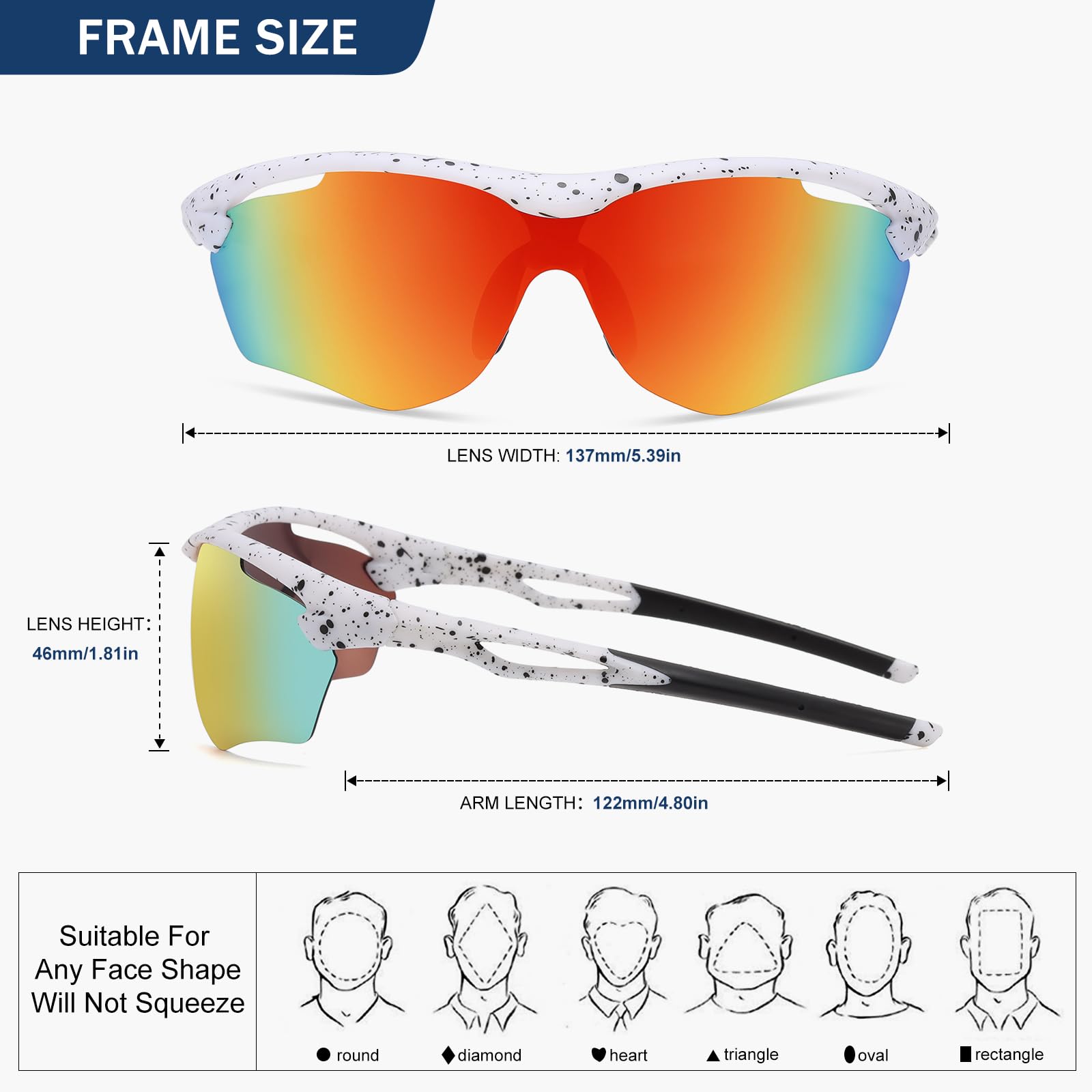 Spolaryzowane sportowe okulary przeciwsłoneczne mężczyźni kobiety ochrona UV400 prostokątne okulary przeciwsłoneczne do biegania kolarstwa baseball wędkarstwo
