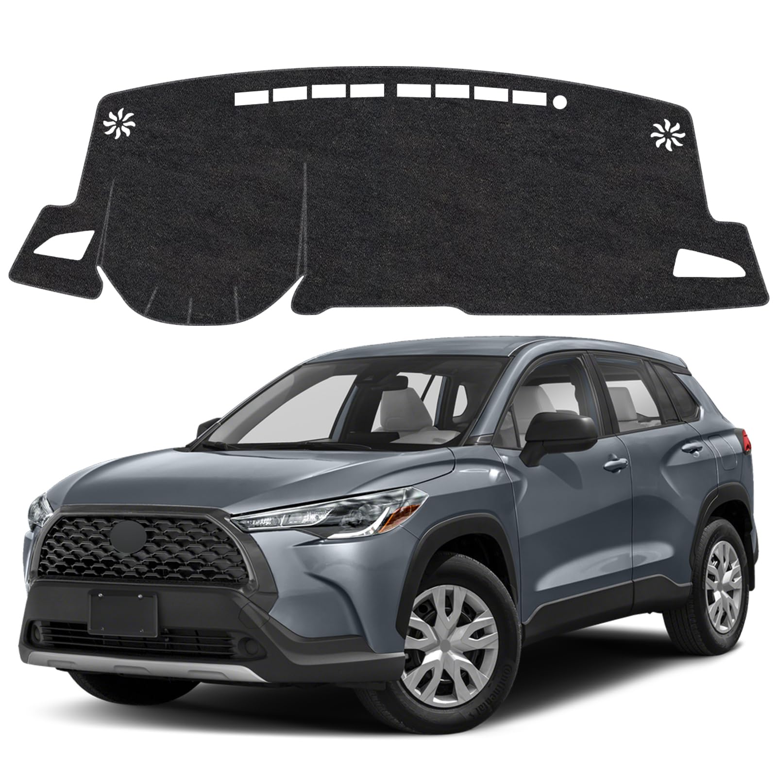 Dash Cover Mat Compatible with Toyota Corolla Cross 2022-2026 Non-Slip Dashboard Cover Mat Sunshade UV Rays Protector Interior Accessories