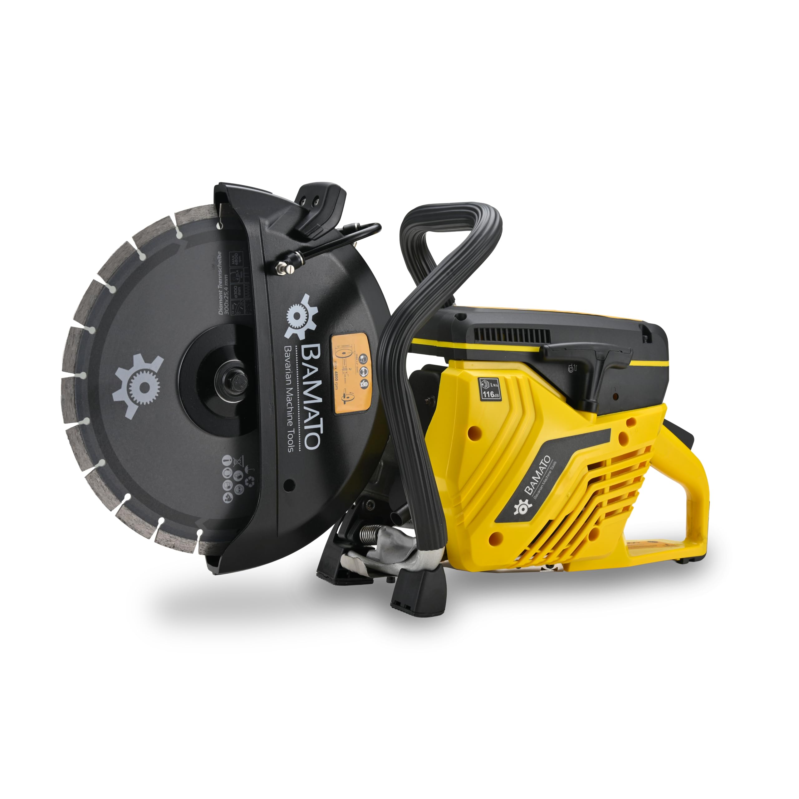 BAMATO Taglierina per calcestruzzo BCC-300 a benzina Motorflex, disco da