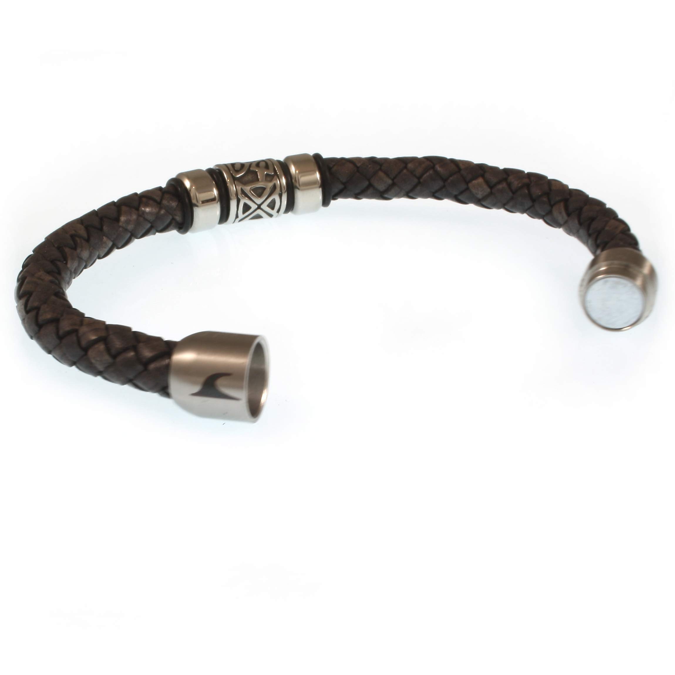 Leder-Armband FUERTE SHINE Grau Surfer Damen Herren