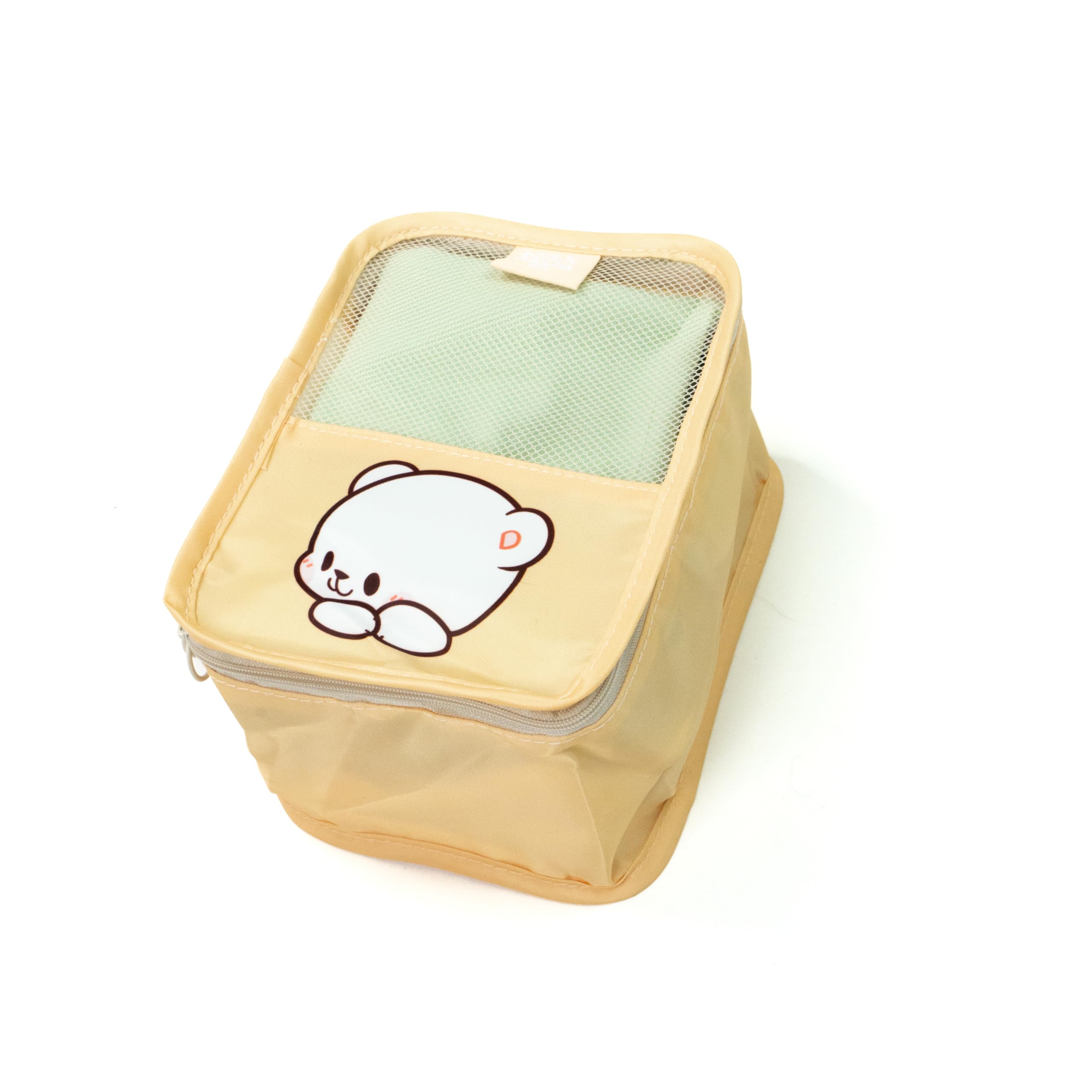 Milch- und Mokka-Reisepackwürfel-Set, autorisiertes Milkmochabear Merchandise-Produkt, 4 Stück, niedlich, bezaubernd, mehrere Größen, Polyester-Aufbewahrungs-Organizer für Gepäck, Koffer, Rucksack,