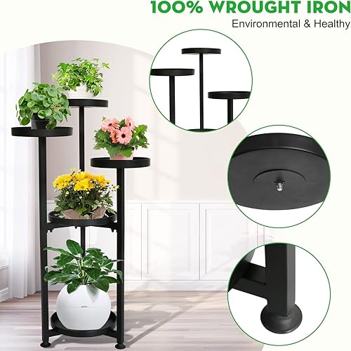 Miniatura 7 de steauty Soporte de metal para plantas para interiores estante múltiple de 4 niveles y 5 niveles