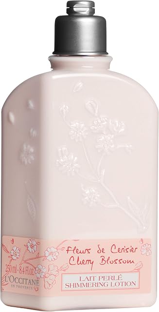 L'OCCITANE Cherry Blossom Body Lotion 250ml, Hydrating & Softening, Cherry Extract, Enriched with Shea Butter, Delicate & Floral Scent, Luxury Body Care