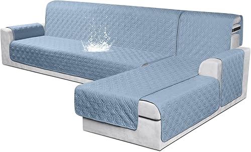 Fundas de sofá modular, 100% impermeables, en forma de L, 3 piezas, reversible, para sofá seccional, muebles, funda protectora para mascotas,