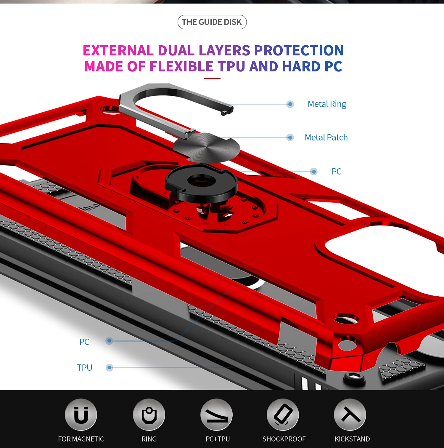 Coque Bumper Redmi Note 10/10 Pro Avec 2 Verres Trempés - Protection Rigide, Support, Compatible Qi