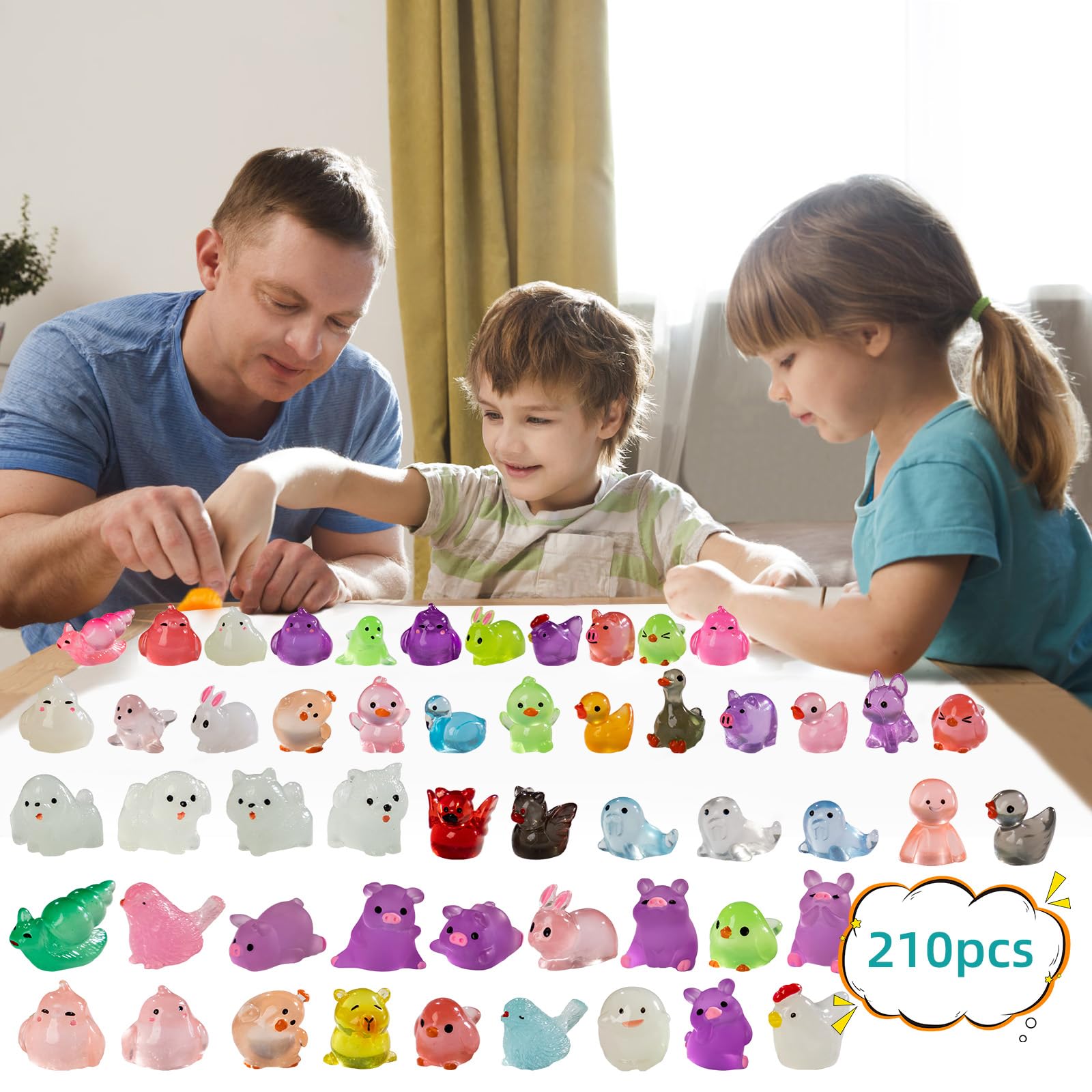 210 stili mini animali in resina 210 pezzi varietà piccoli animali figure in miniatura piccole figurine sfuse per micro giardino fatato accessori paesaggistici nascondere decorazione acquario