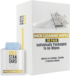 Sponsored Ad - Gold Standard Quick Shoe Cleaning Wipes - Dual Textured Individually Wrapped Sneaker Cleaner Wipes Remove D...