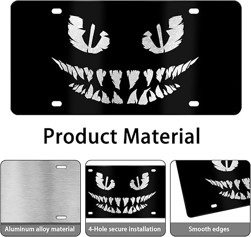 Miniatura 3 de Evil Smile - Cubierta de matrícula  Accesorio de decoración de coche de metal de 6 x 12 pulgadas  Cubiertas de placa delanteratrasera de autos