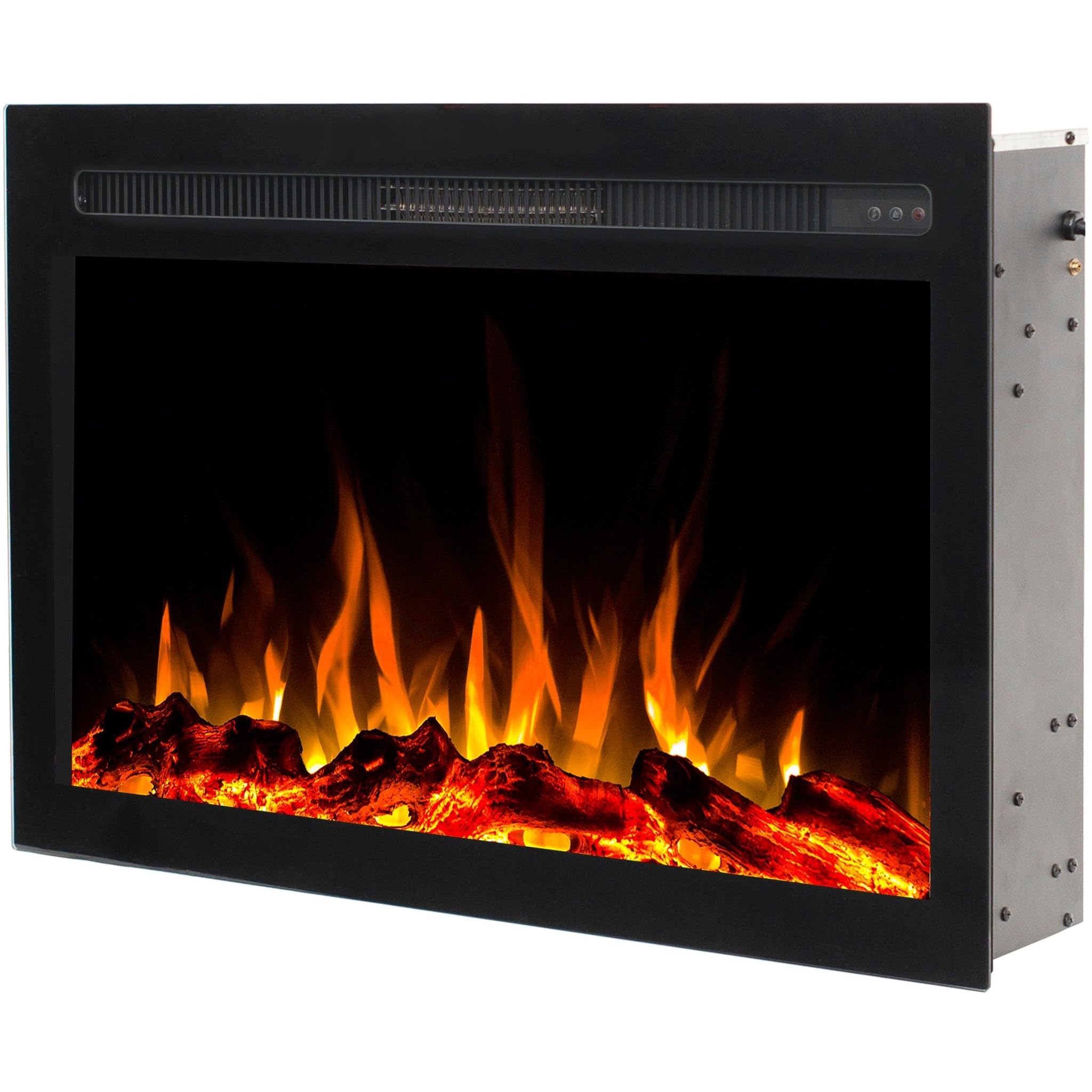 Infinity Insert Electrique pour Cheminée Électrique - Feu Premium - Intégré - 81x14x50 cm - Cheminée LED avec Chauffage 750/1500 W