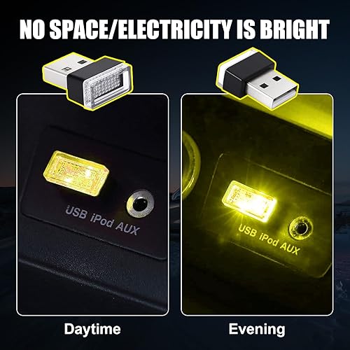 Miniatura 4 de 4 lámparas LED USB para el interior del automóvil, mini luz nocturna LED portátil, kit de iluminación ambiental de interfaz USB enchufable,