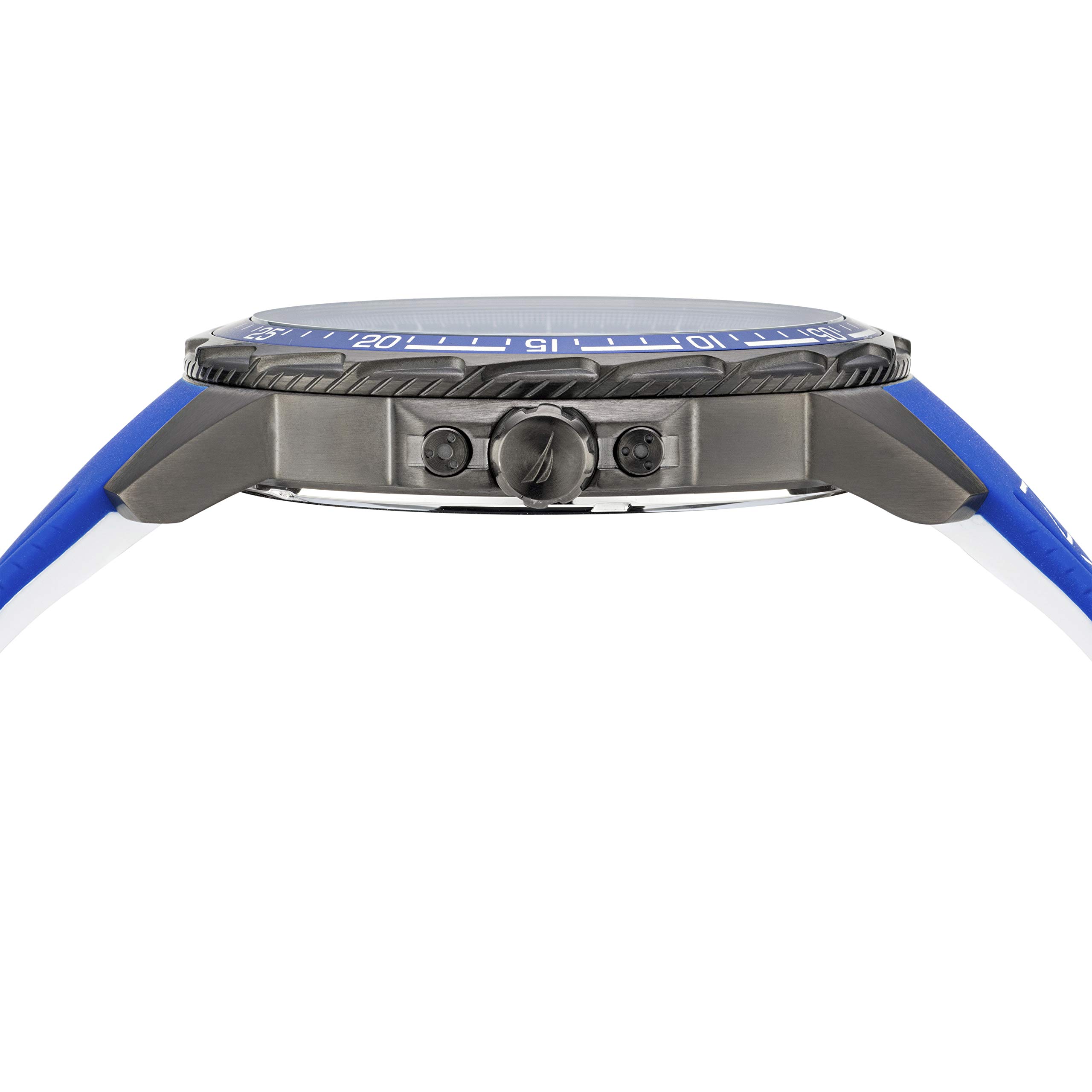 Nautica NACLF003 Coba Lake Orologio da uomo con cinturino in silicone grigio/blu/blu, Blu