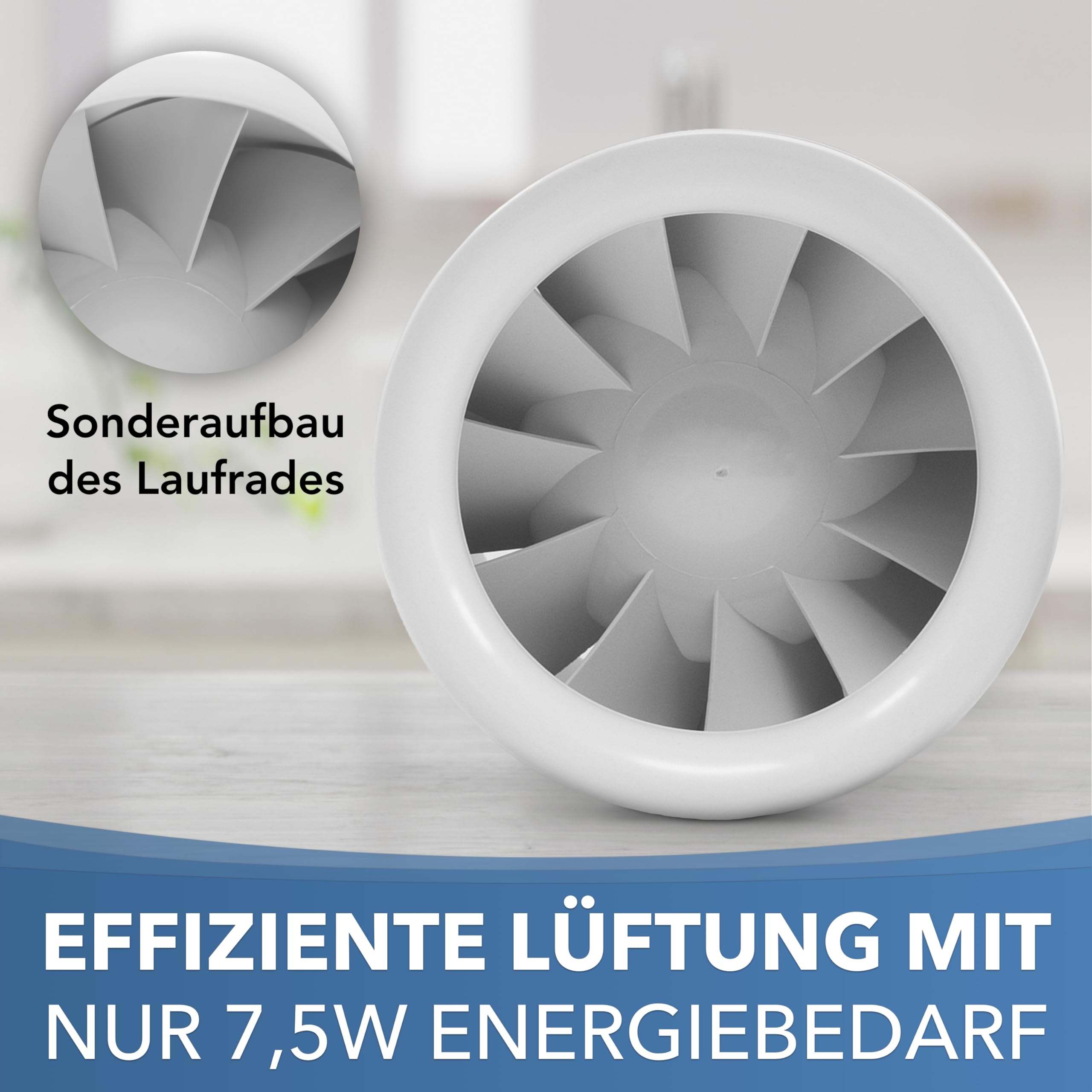 Albatros Rohrventilator 100mm Silencio Tubo - Extra Leise und Leistungsstark - Innovativer Rohr-Lüfter für Bäder, Küchen und Wohnräume - Schafft ein angenehmes Wohlfühlklima
