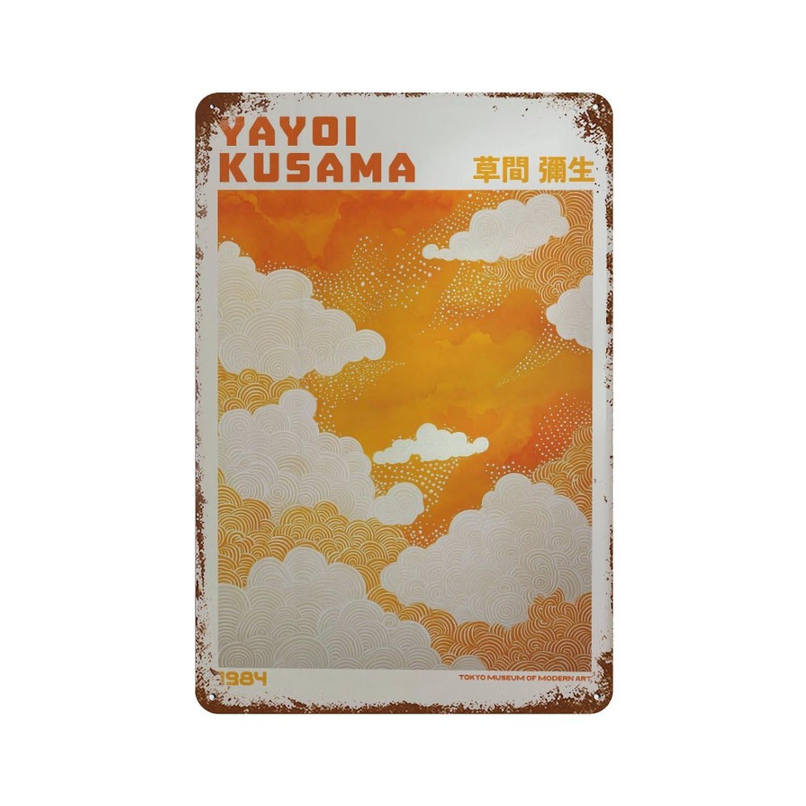 xiaoxiaoshen Yayoi Kusama Modern Maximalist Japandi Exhibition Livingroom. Wall Decor Art Metal Tin Poster Modern Home Decor Art Home Bar Shop Decorations Vintage Sign 30x20cm