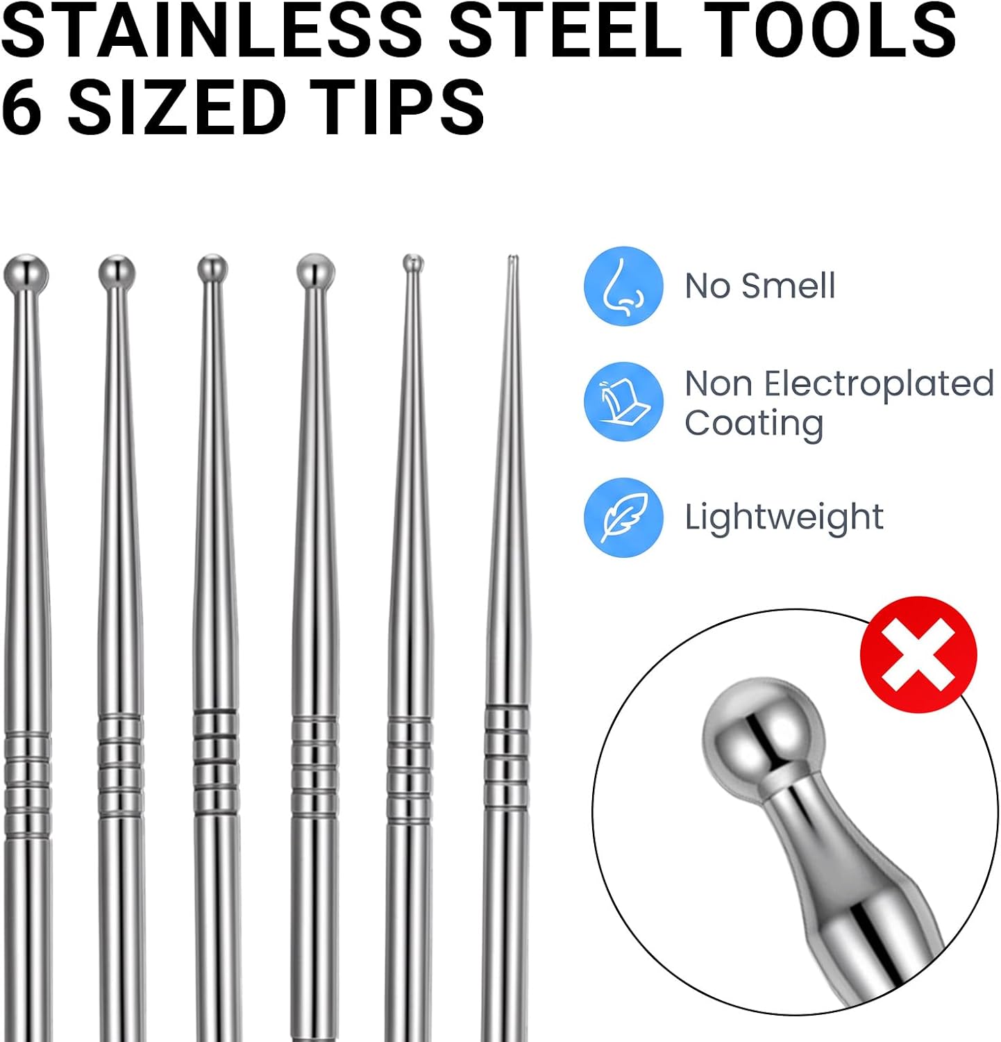4 Pcs Stainless Steel Massage Tool Set, Massage Pen with Cloth Bag image 4