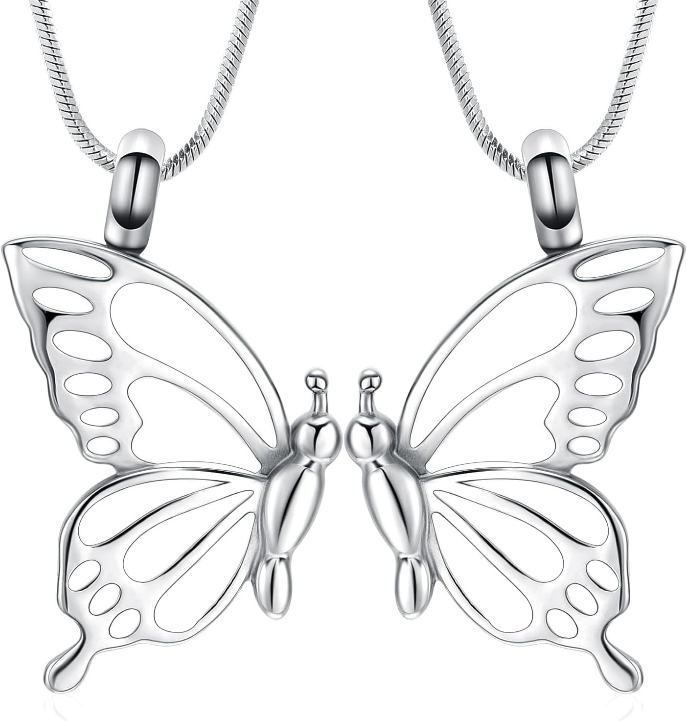 Minicremation 2 Pack Butterfly Cremation Jewelry for Ashes Butterfly Urn Necklaces for Ashes Keepsake Pendant Necklace for Lover/Sisters