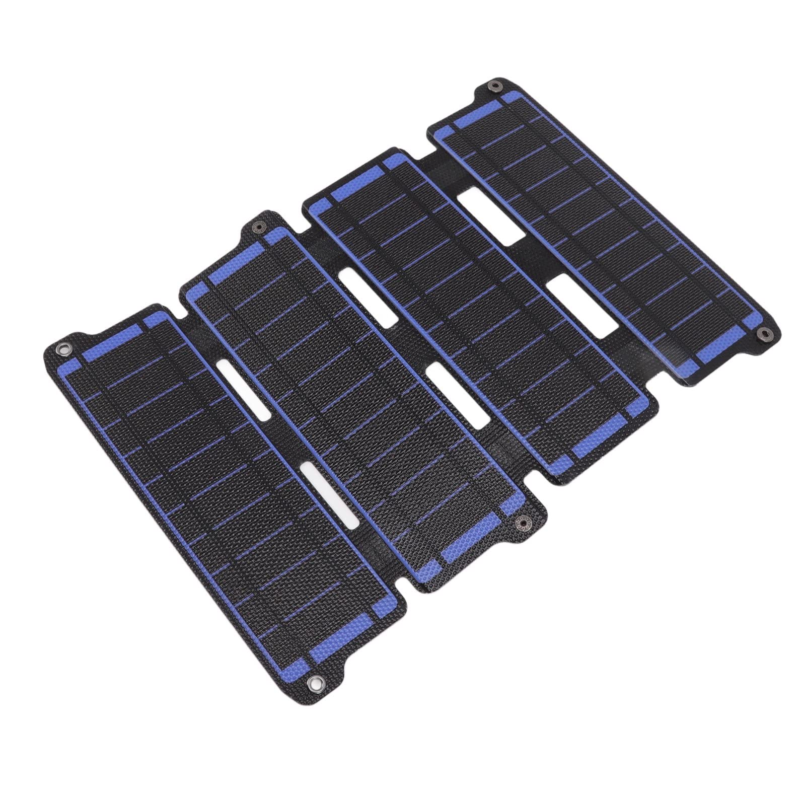 Panneau Solaire Flexible en Silicium Monocristallin 14 W avec 2 Sorties USB pour Téléphones Mobiles, Camping-cars, Navires – Panneau Solaire Pliable Extérieur Léger (BLUE)