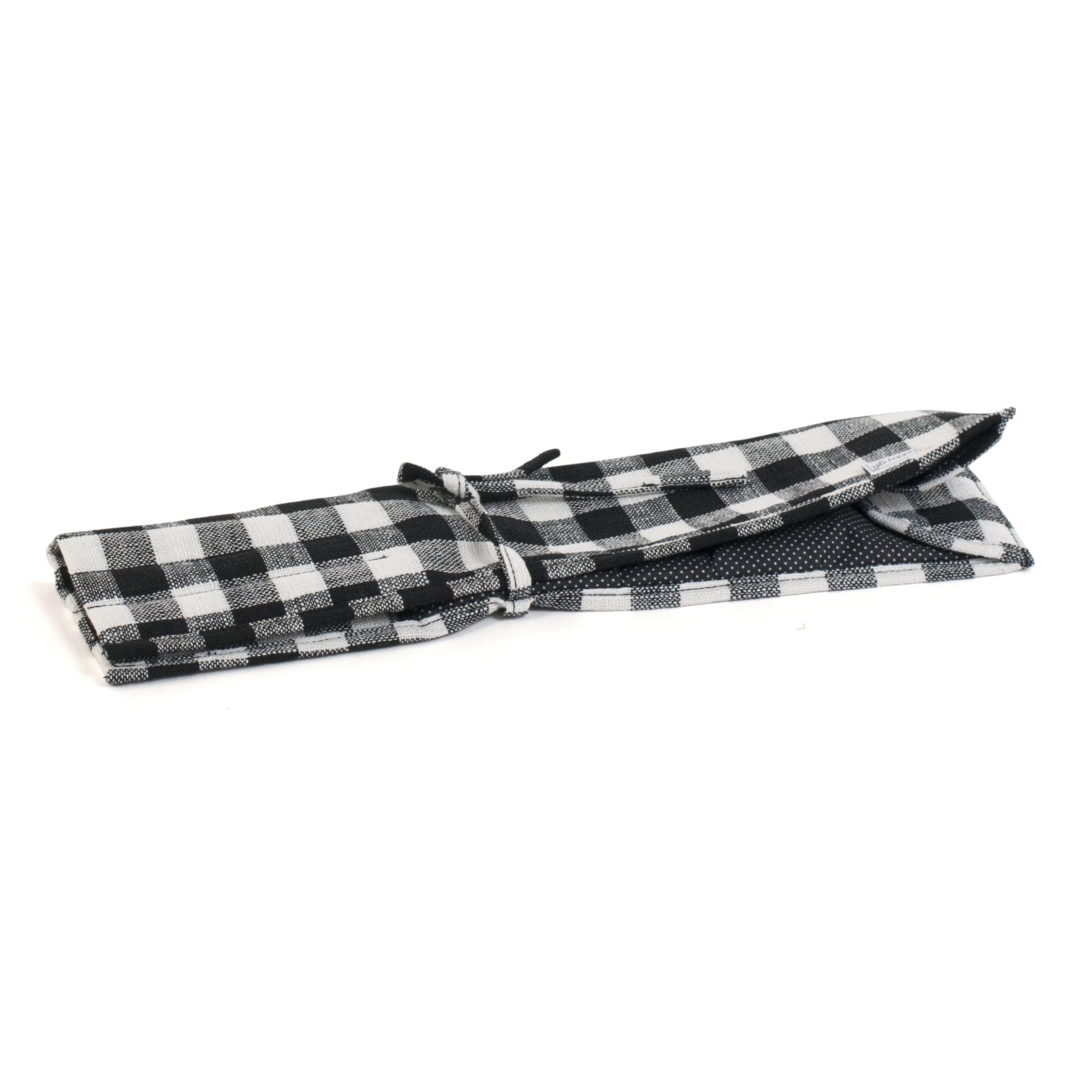 Hobby Gift Monochrome Gingham Knitting Pin Wrap,