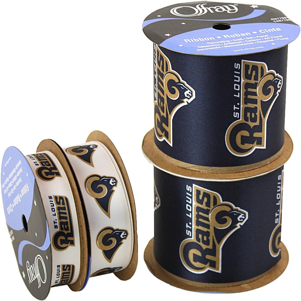 Offray NW7269AZ St. Louis Rams Printed Craft Ribbon Pack, 12-Yard