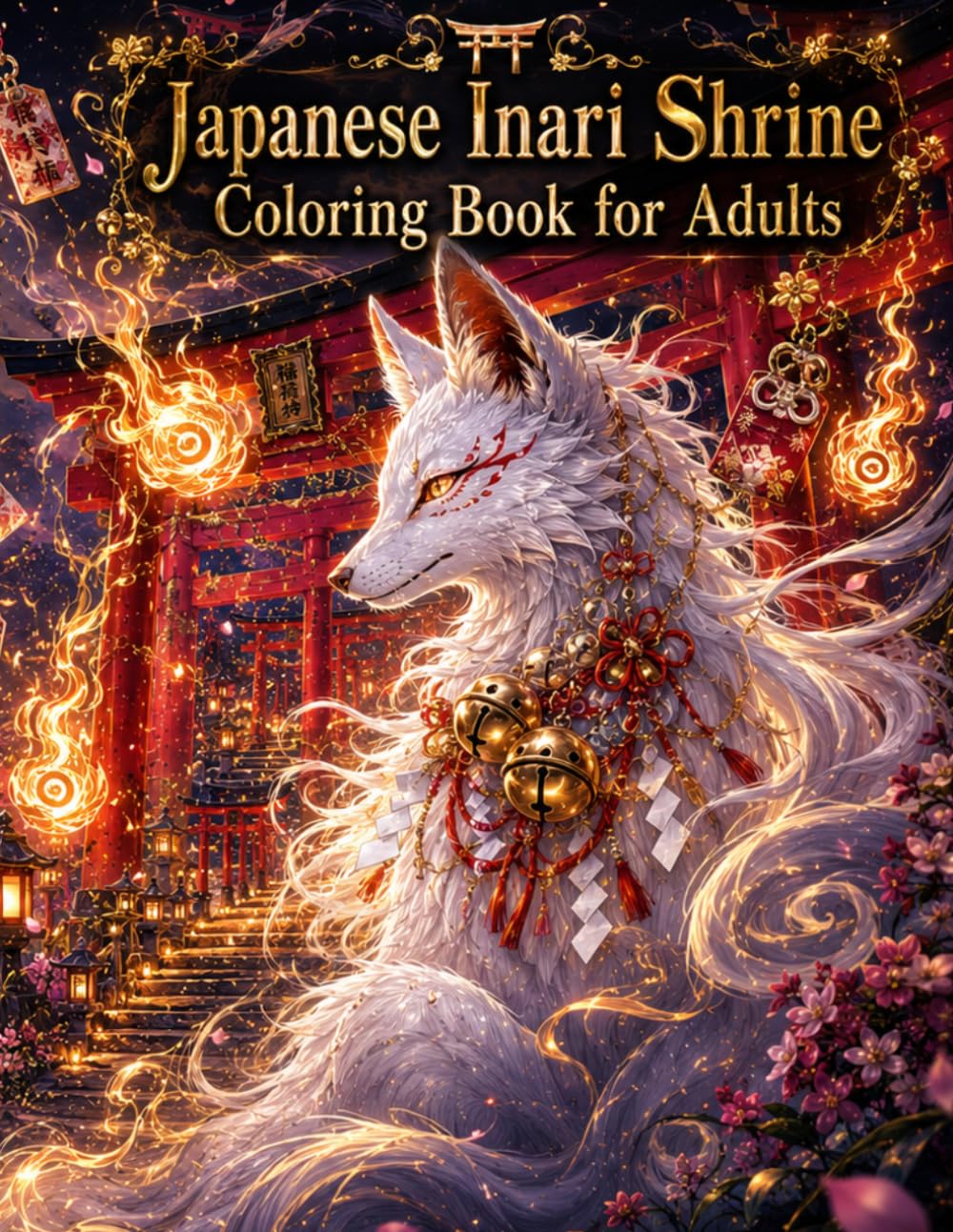 Japanese Inari Shrine Coloring Book for Adults: Fantasy Japanese Inari Shrine and Sacred Fox Designs for Relaxation, Stress Relief, Luck, Protection, ... Coloring (Positive Energy Coloring Series)
