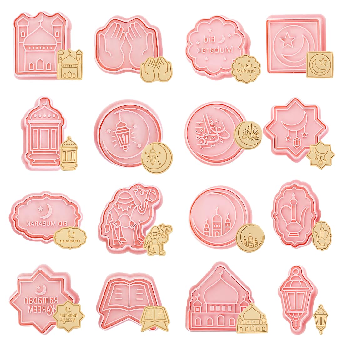 Ramadan 16pcs Kids Cookie Cutters Set Eid Al Fitr Cookie