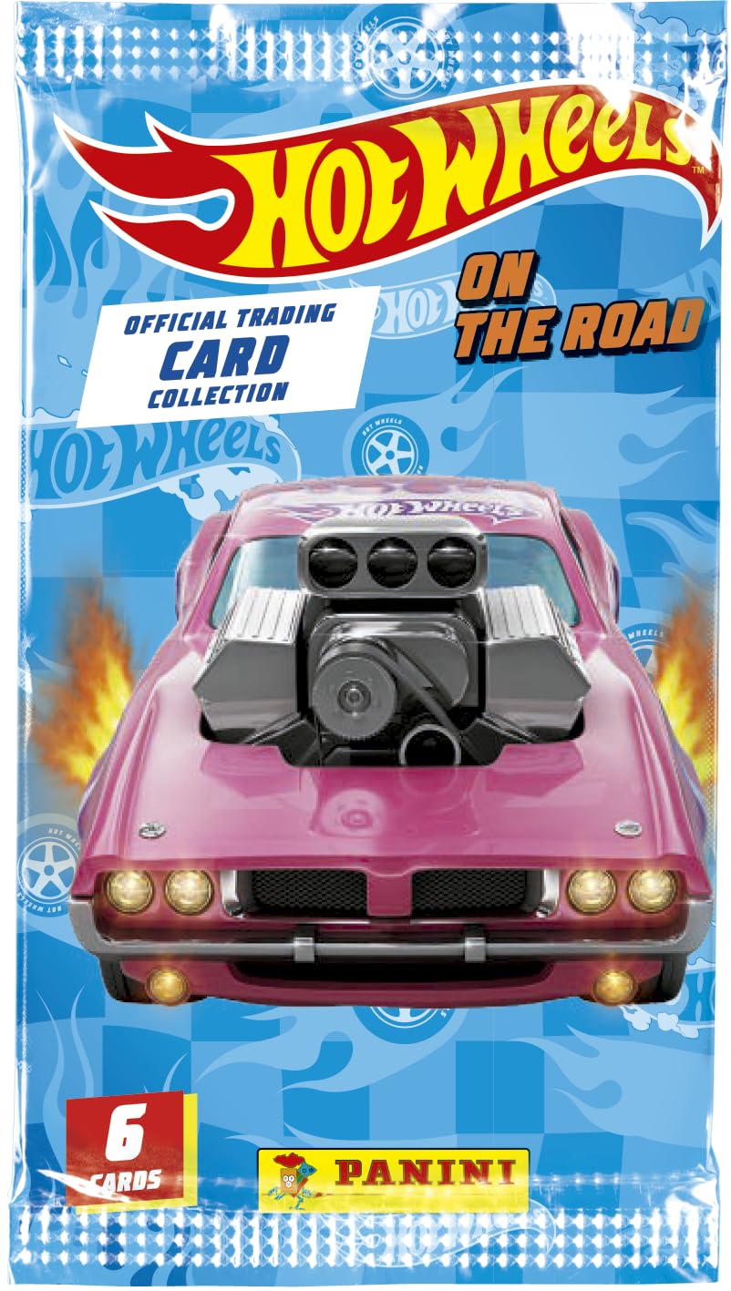 Panini 005146BOX24F Hot Wheels Trading Cards Box with 24 Sleeves +