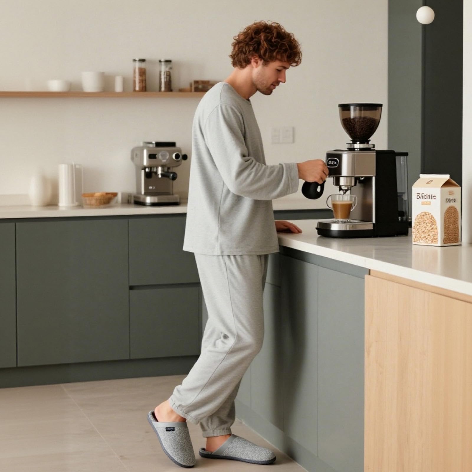 WateLves Ciabatte Uomo Pantofole Feltro Invernali Memory Foam Antiscivolo Caldo Scarpe Da Casa