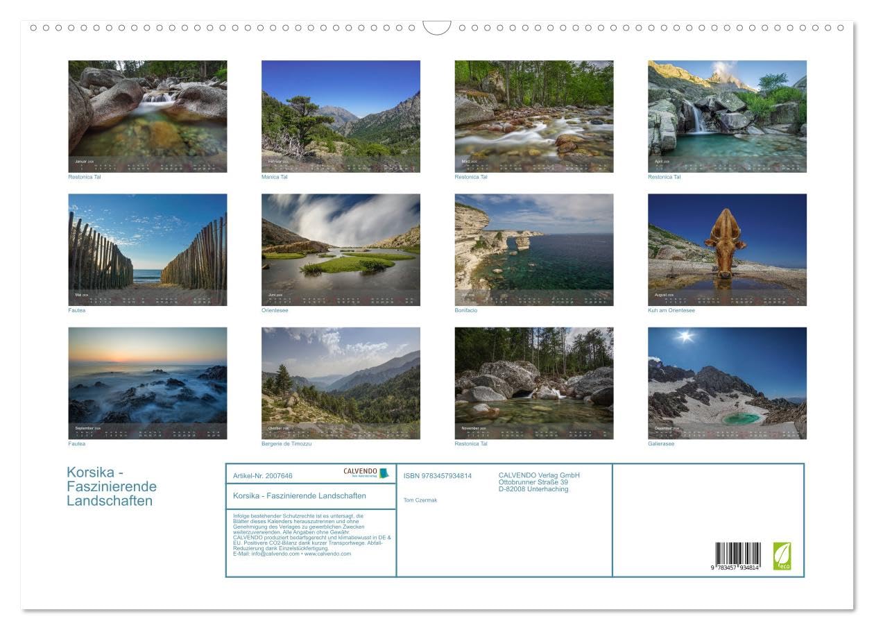 Korsika - Faszinierende Landschaften (Wandkalender 2026 DIN A2 quer), CALVENDO Monatskalender: Korsika ist immer eine Reise wert. (CALVENDO Natur)