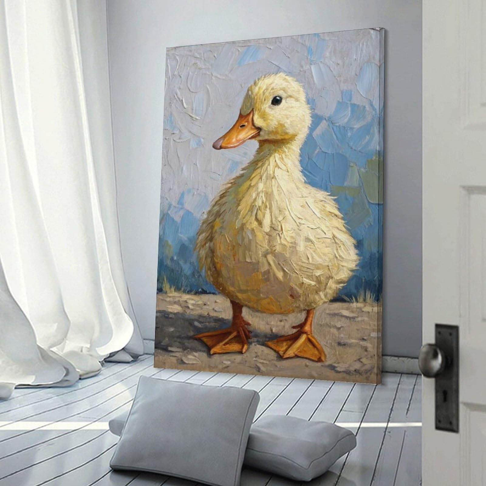 Junmoney Wall Picture Print Adorable Yellow Duckling Painting, 20x30inch(50x75cm), for Entrance Walls, Hall Decor Or Foyers, A Neat Decor Update for Hallways