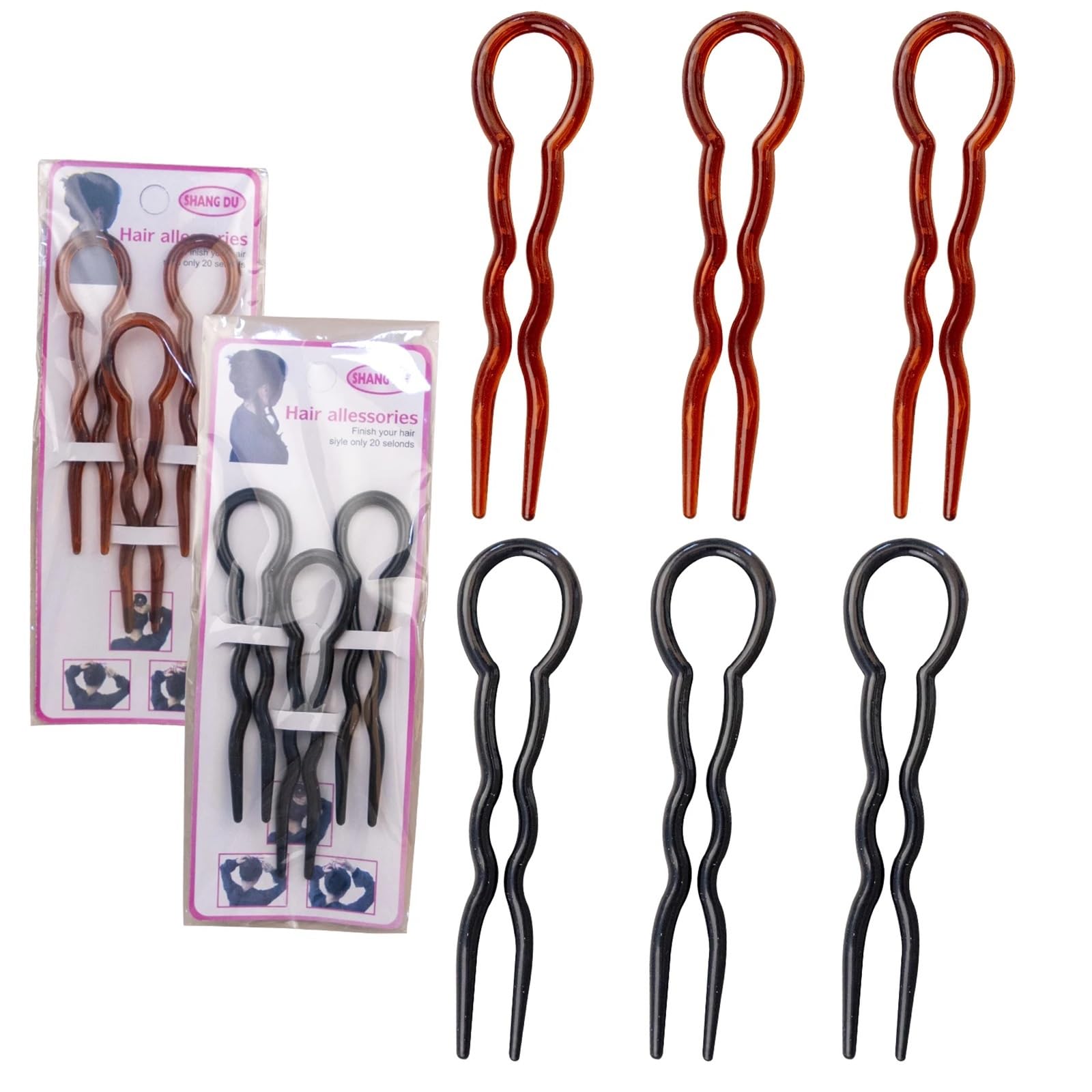 Forcine per capelli a forma di U, 150 pezzi, alla moda, strumenti per acconciature a forma di U, fermagli magici per capelli pieghevoli, semplici e comode forcine per donne (marrone)