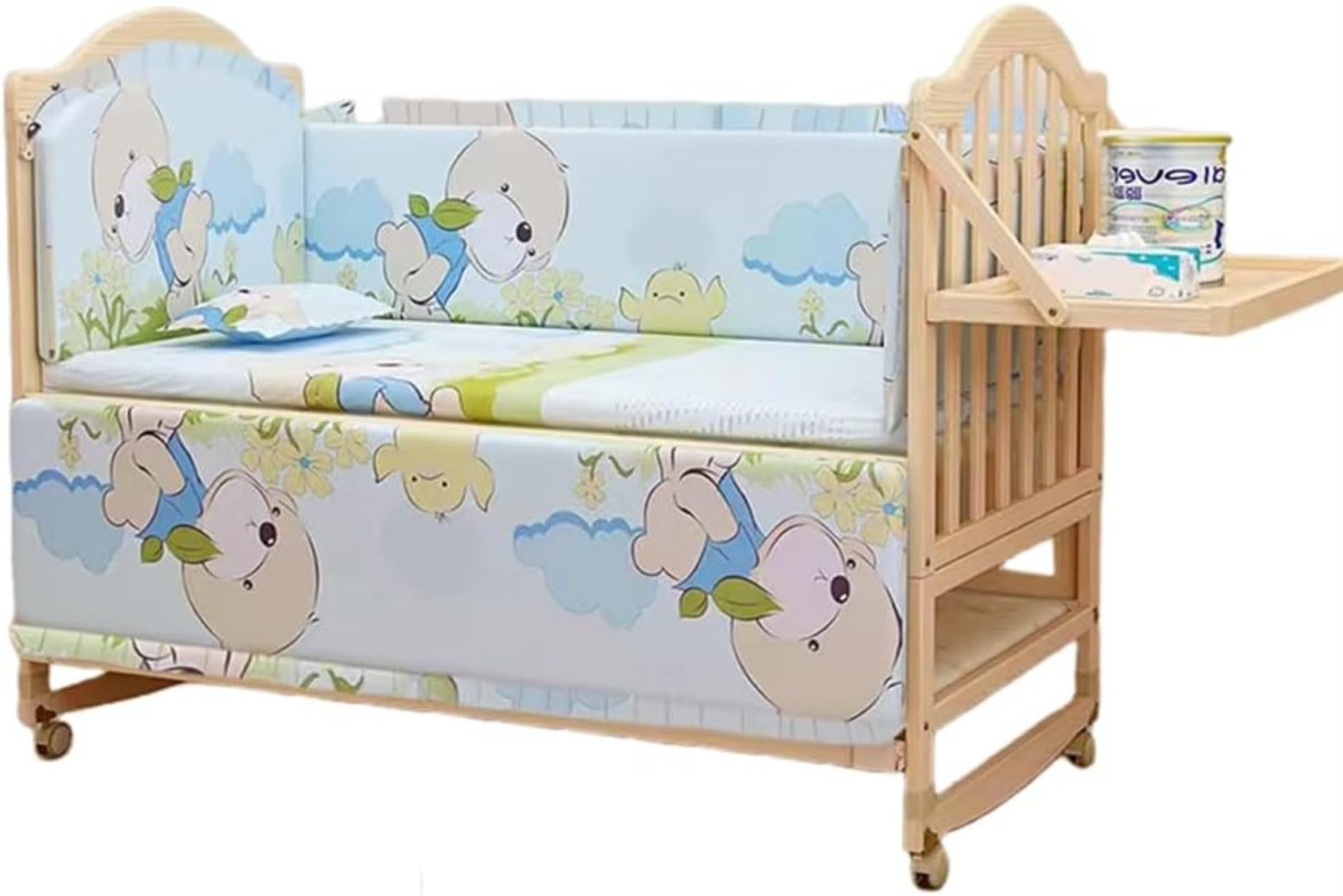 Oceanightベビーベッド ベビーサークル 添い寝 多機能 木製 ハイ