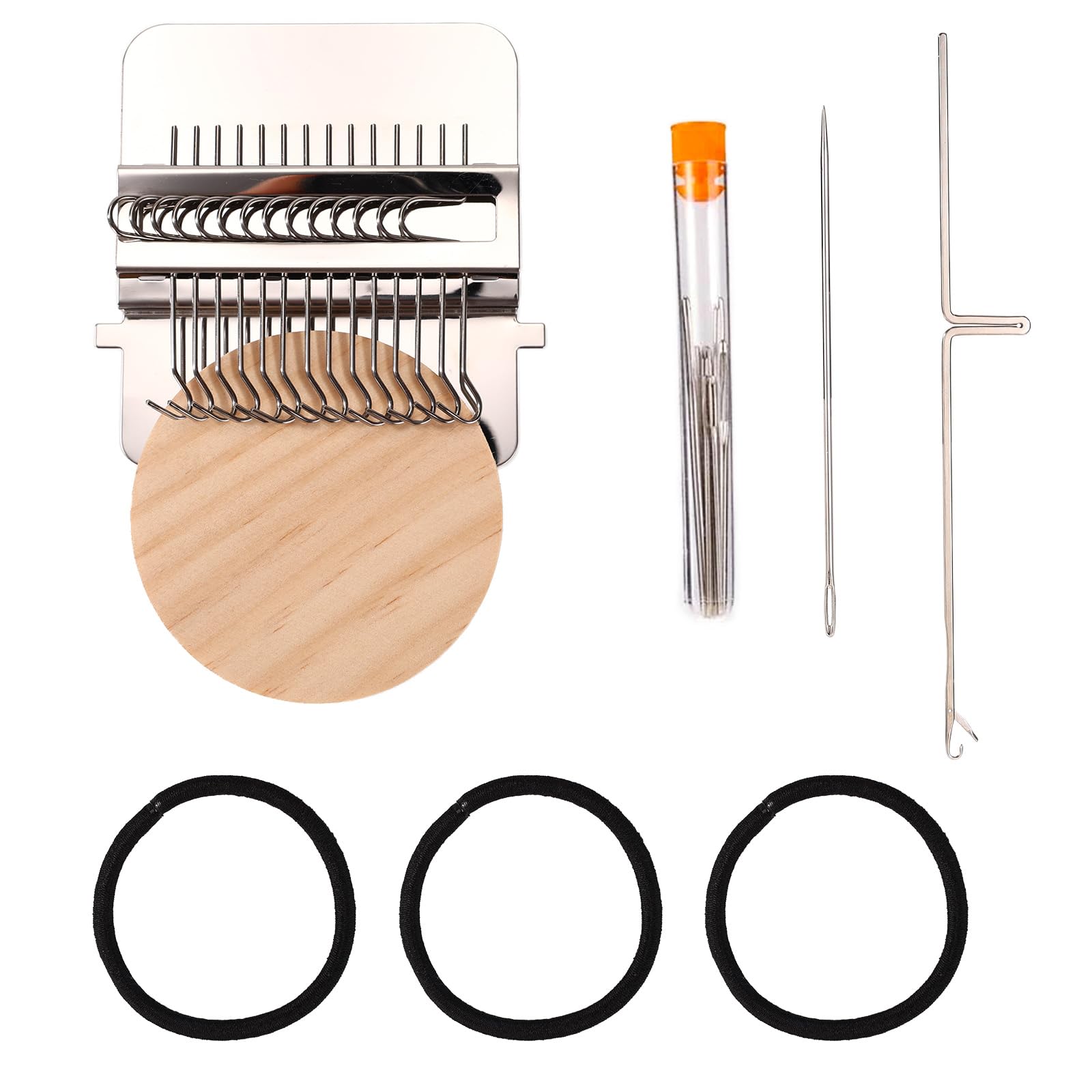 Kit de Telar Parches Tejido, Kit Telar Mini Zurcir Speedweve Herramienta Remiendo Portátil para Reparación Rápida Jeans Ropa Suministros Artesanía Costura Tejido Retazos (14 Ganchos)