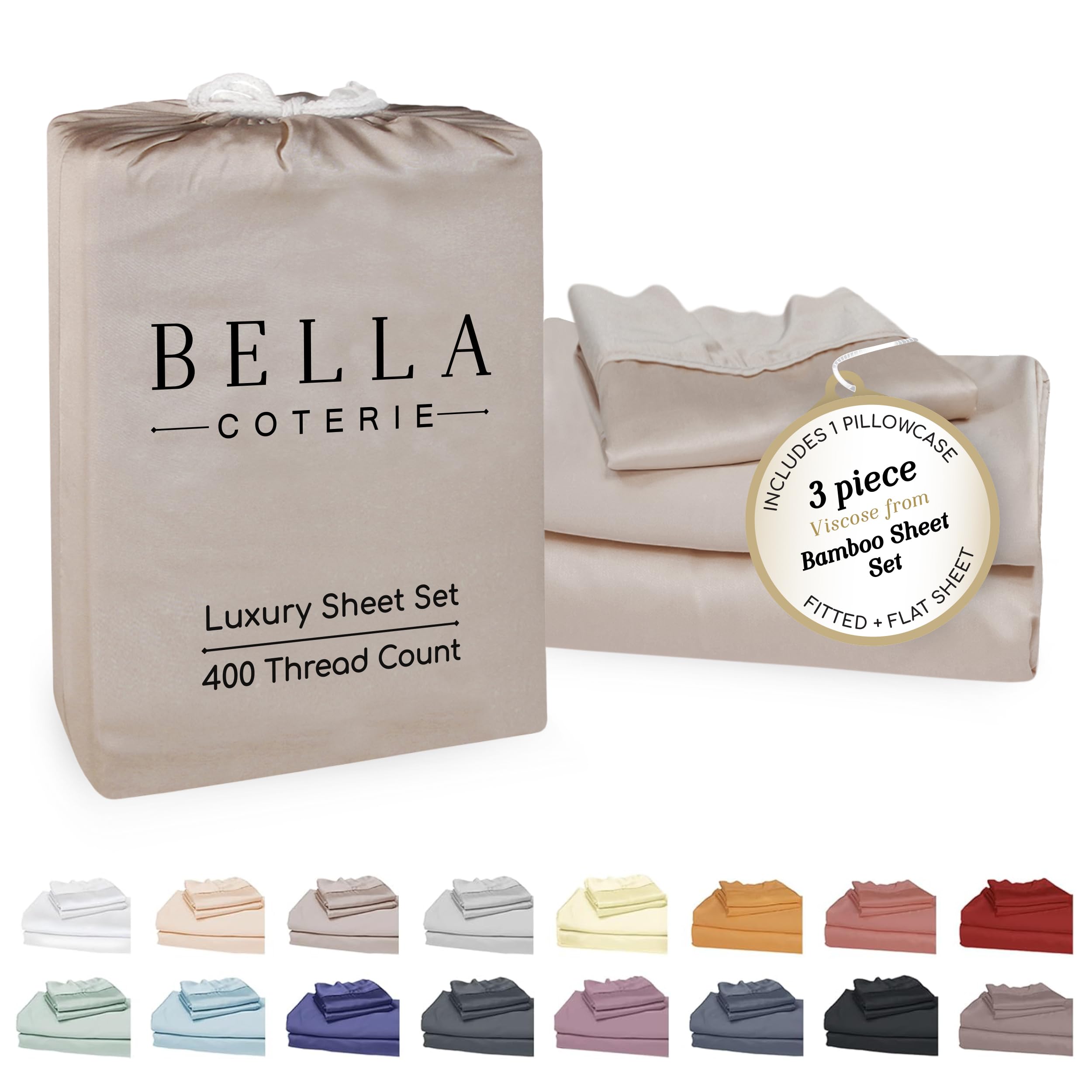 Bella Coterie Luxury Bamboo Viscose Twin XL Sheet Set โ image 1