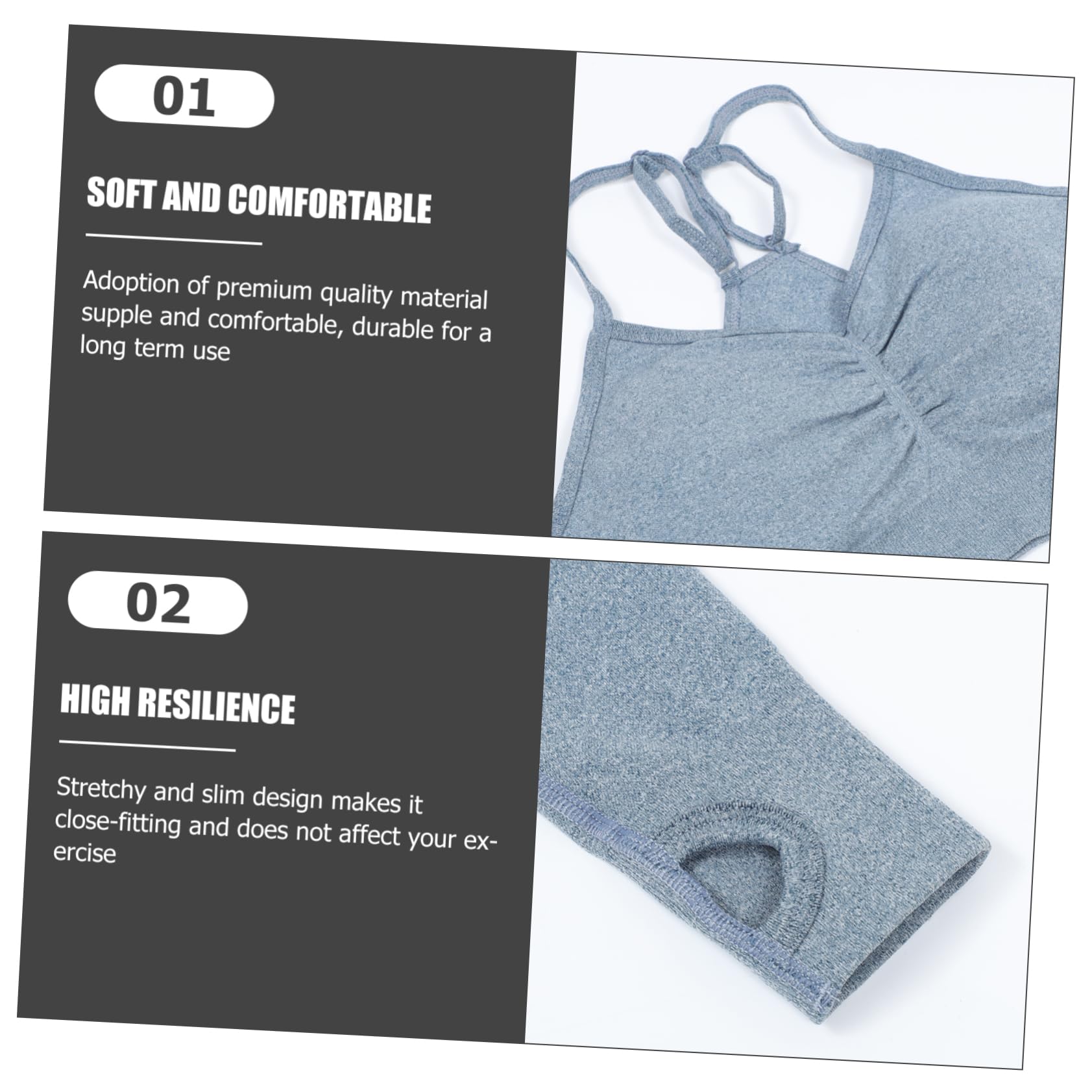 CALLARON Completo Yoga Donna Senza Cuciture, Vita Alta, Maniche Lunghe, Elasticizzato, per Yoga e Ciclismo, Blu