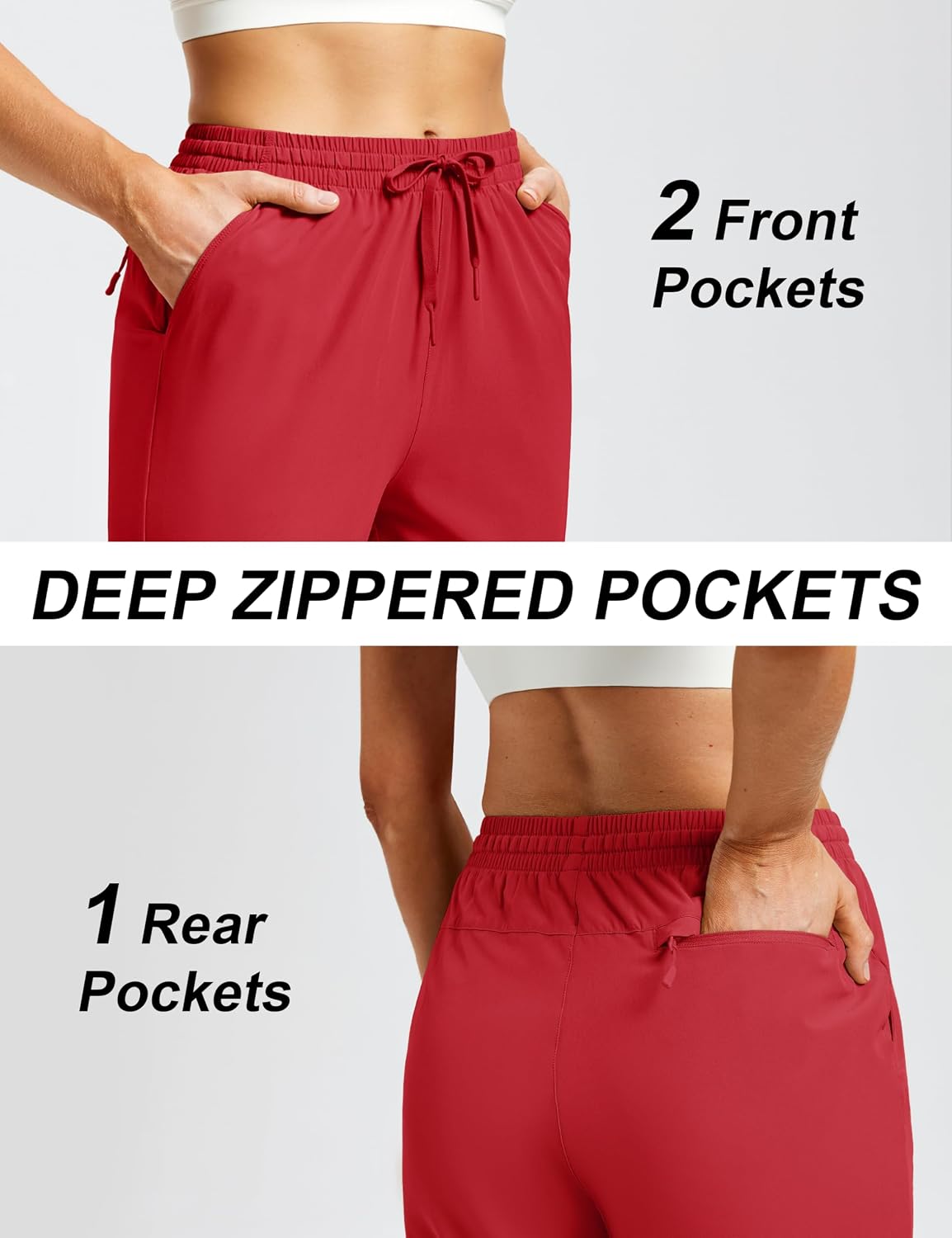 MAGCOMSEN Women's 15" Long Hiking Shorts with Pockets Quick Dry Lightweight | 4-Way Stretch, Soft, 3 Pockets, Elastic Waist, Drawstring, 15" Inseam, Knee Length, Split Hem, Bermuda, Hiking, Casual, Walk