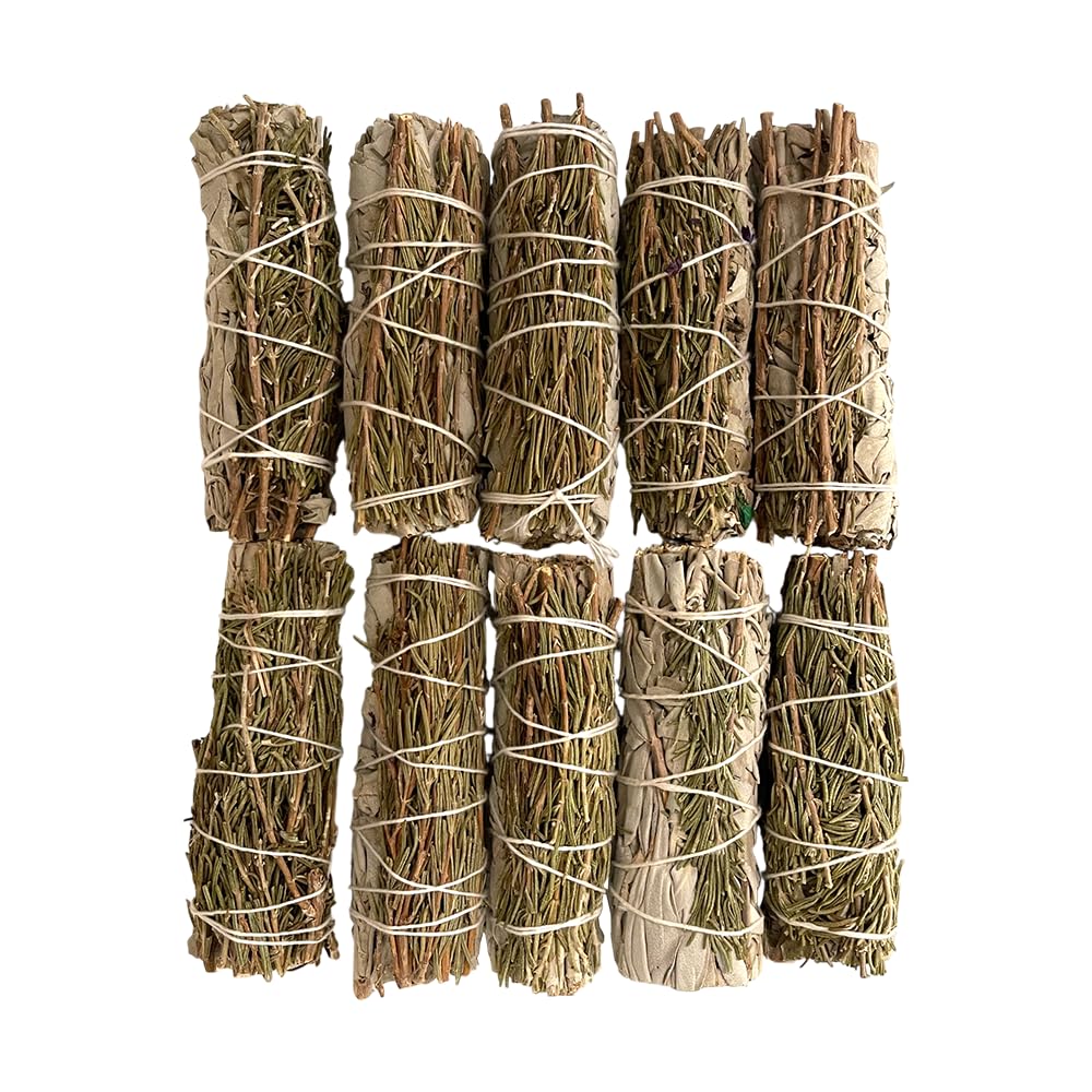 Smudge Stick, White Sage and Rosemary 4", Pack of 10