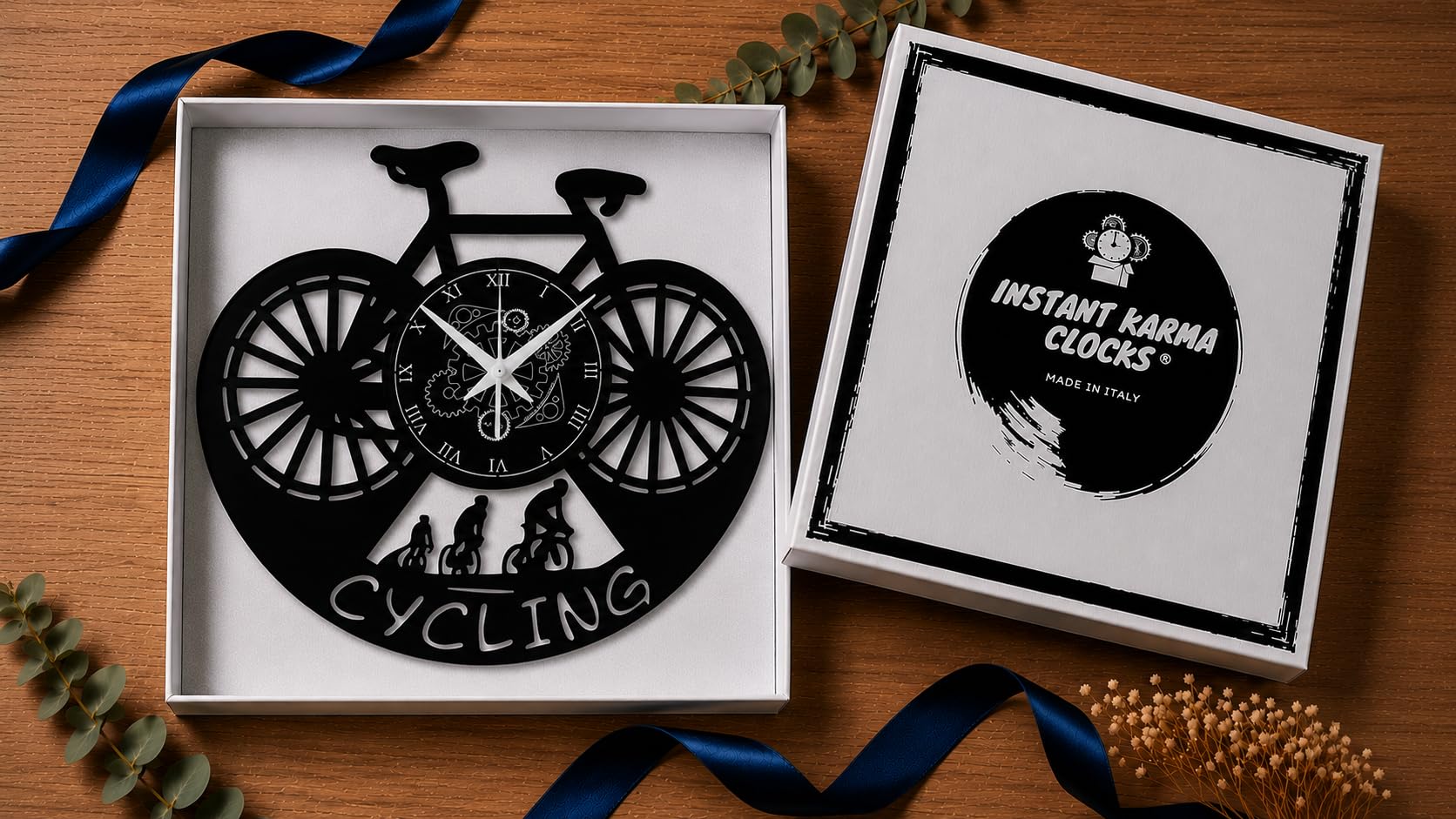Zegar ścienny Sport Rower Jazda na rowerze Cycling Winyl Rower górski Prezent dla entuzjastów sportów rowerowych