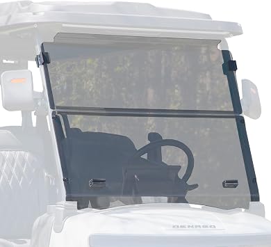 RED DOT Folding Tinted Golf Cart Windshield Compatible with Denago Rover XL Golf Carts | 3/16 Inch Acrylic | Made in the USA