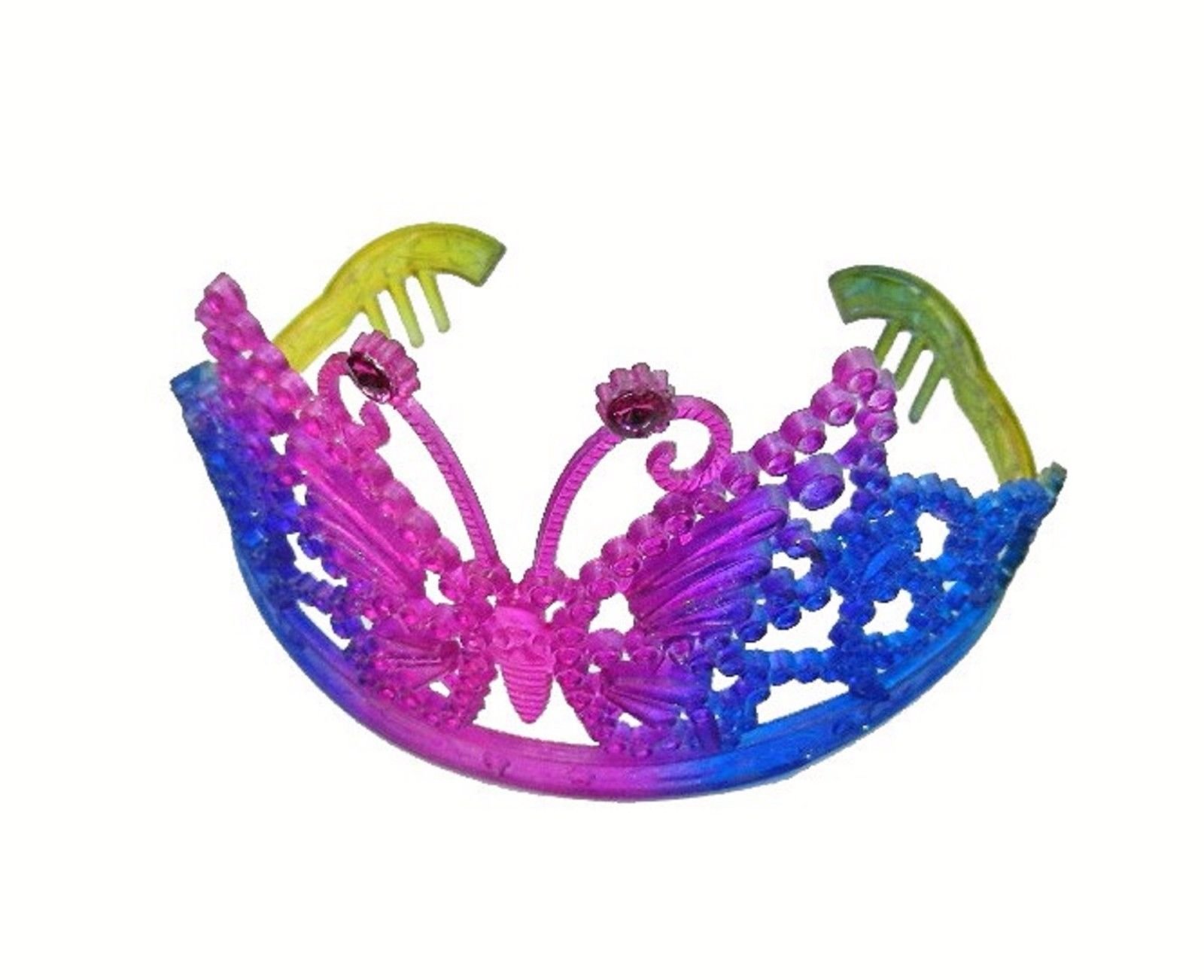 Bits 'N' Bobbles Girls Rainbow Butterfly Tiara Crown - Costume Party Fancy Dress Up