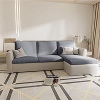 Vista 19 de EFELIM Funda de cojín seccional de 4 piezas para sofá en forma de L, funda elástica para sofá de 1, 2, 3 asientos, funda antideslizante para sofá