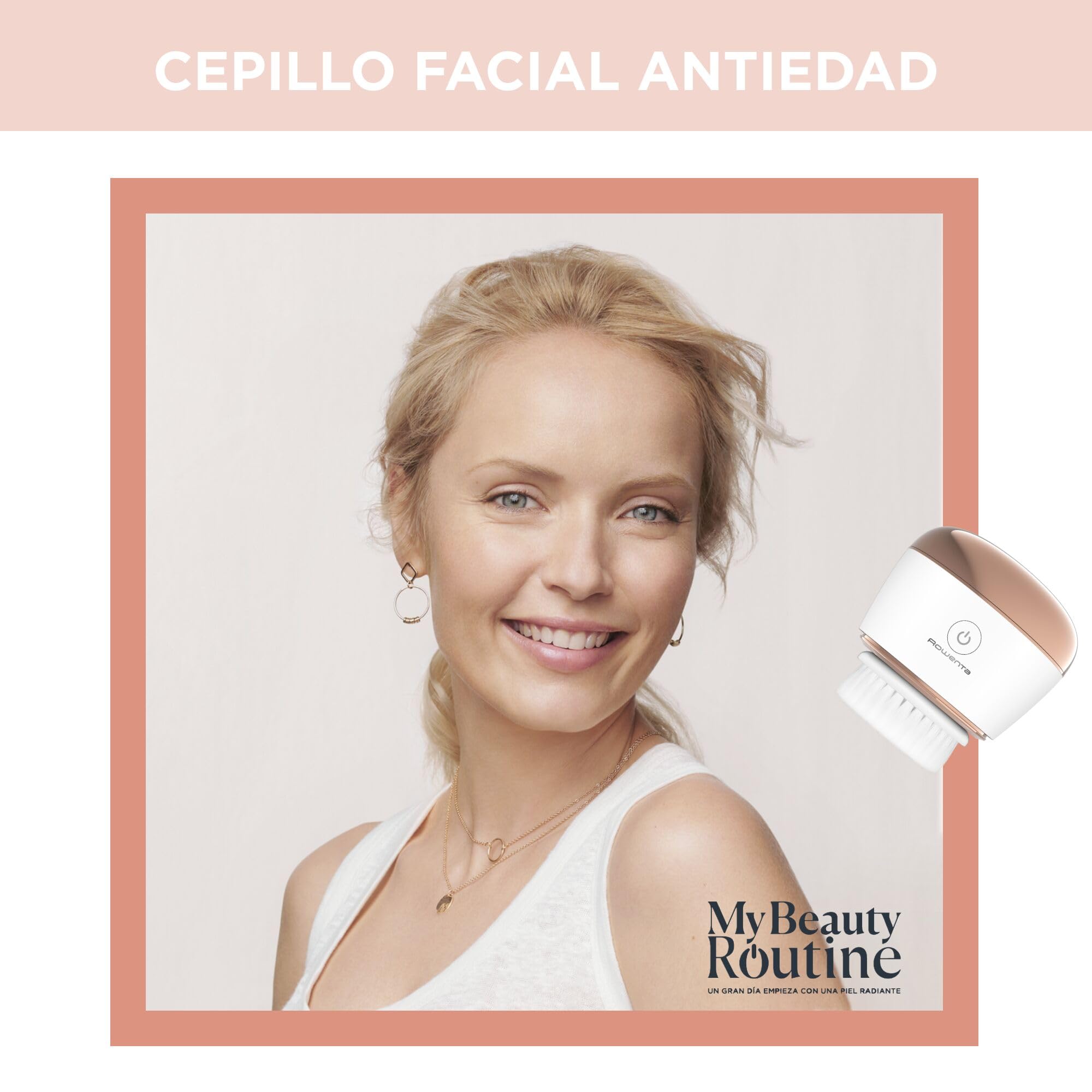 Rowenta Cepillo Facial Antiedad LV4020 Limpiador facial sónico antiedad, uso diario, cepillo facial desmaquillante, piel joven y radiante, piel suave, luminosa y uniforme, limpia poros, exfolia