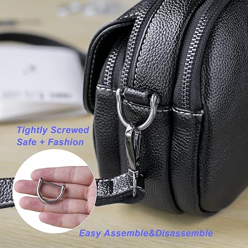 Miniatura 5 de TISUR Anillos en D de titanio con grillete de tornillo, anillos de llavero en forma de D, pequeños perros y gatos anillo de correa para hacer